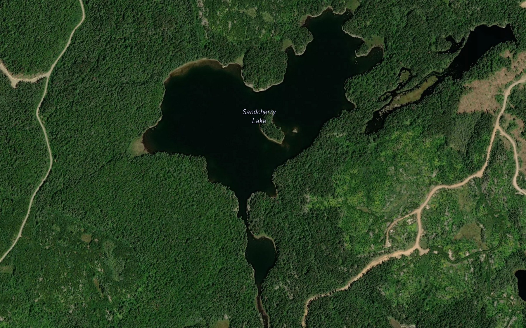 Satellite map of the Sandcherry Lake