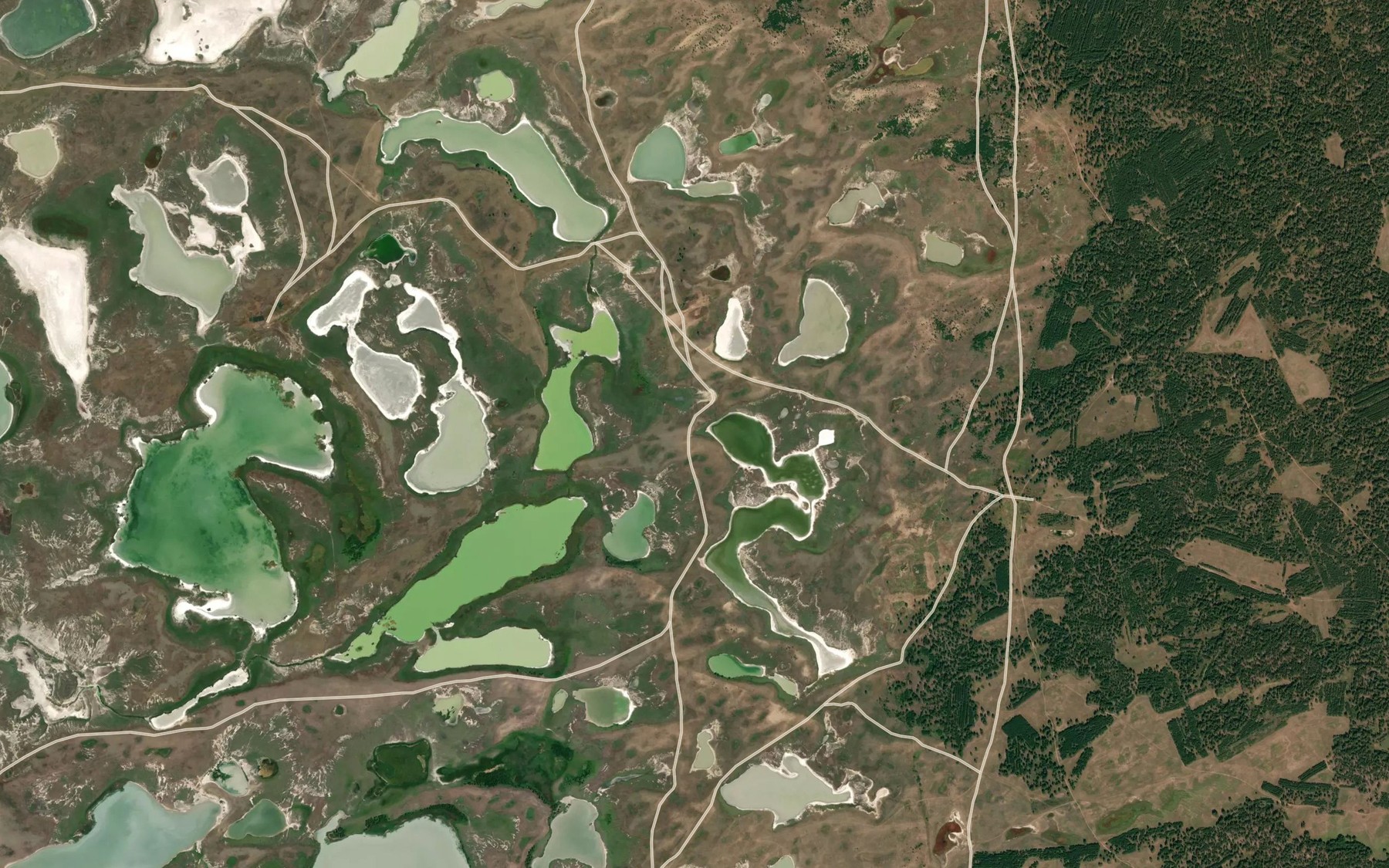 Satellite map of the Ozero Dlinnoye