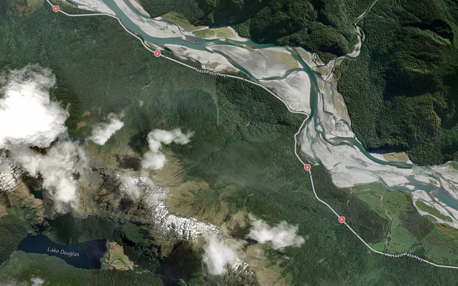 Satellite map of the Joes Creek