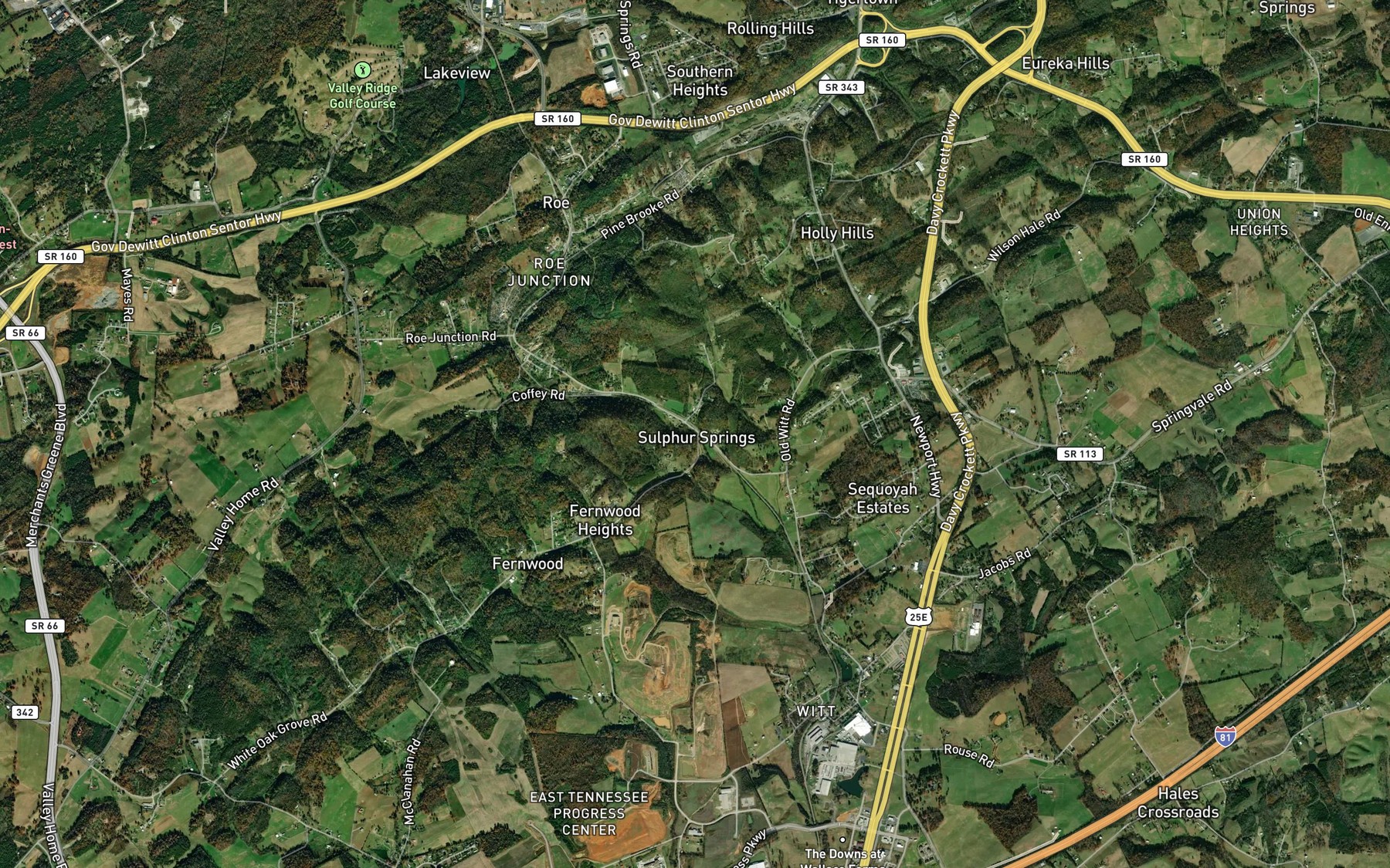 Satellite map of the Sulphur Spring