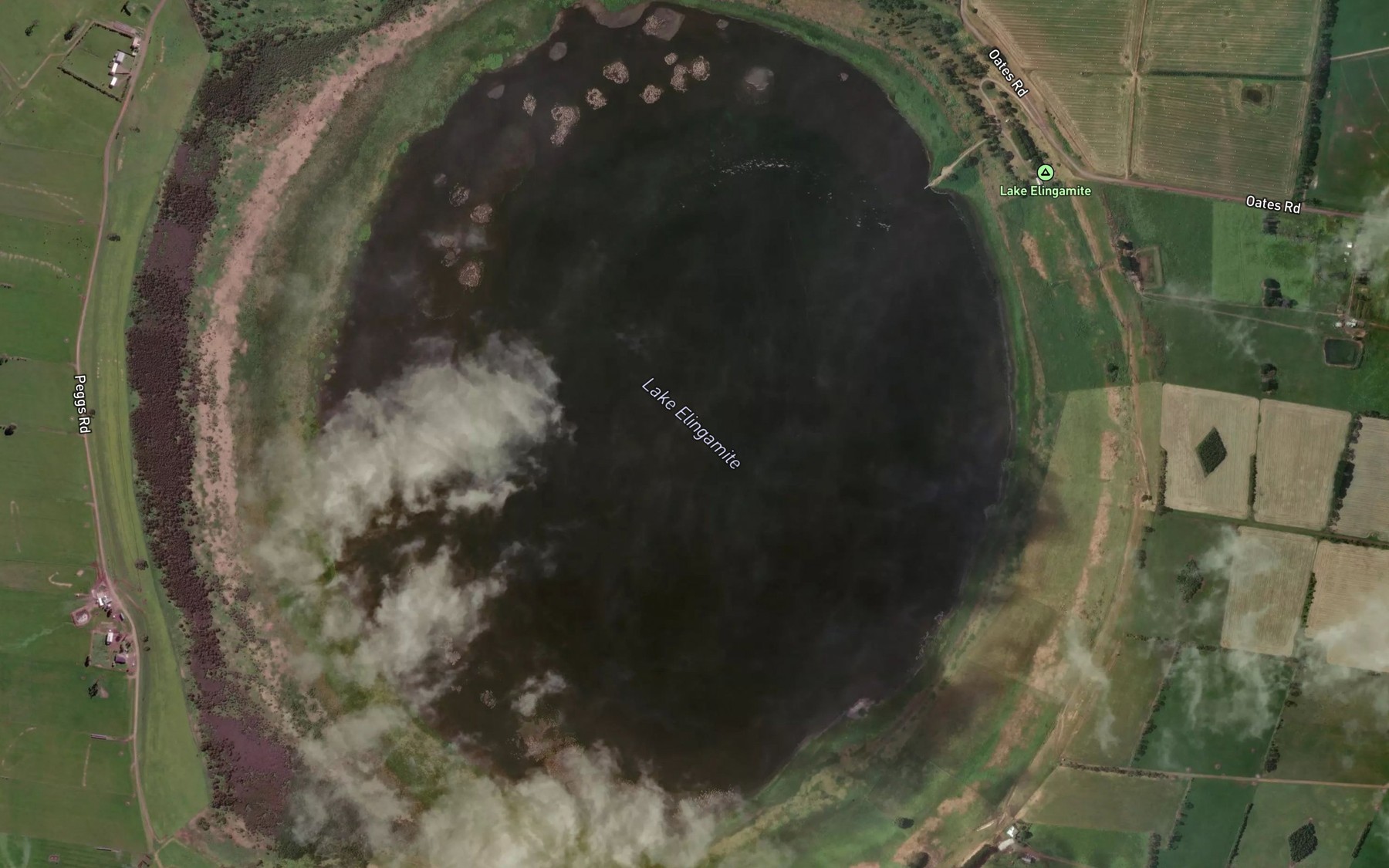 Satellite map of the Lake Elingamite