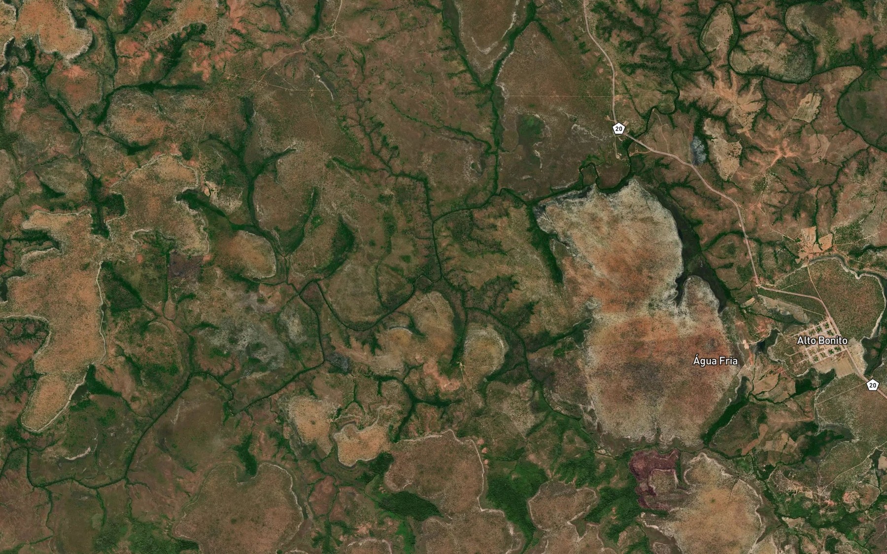 Satellite map of the Corrego Agua Fria