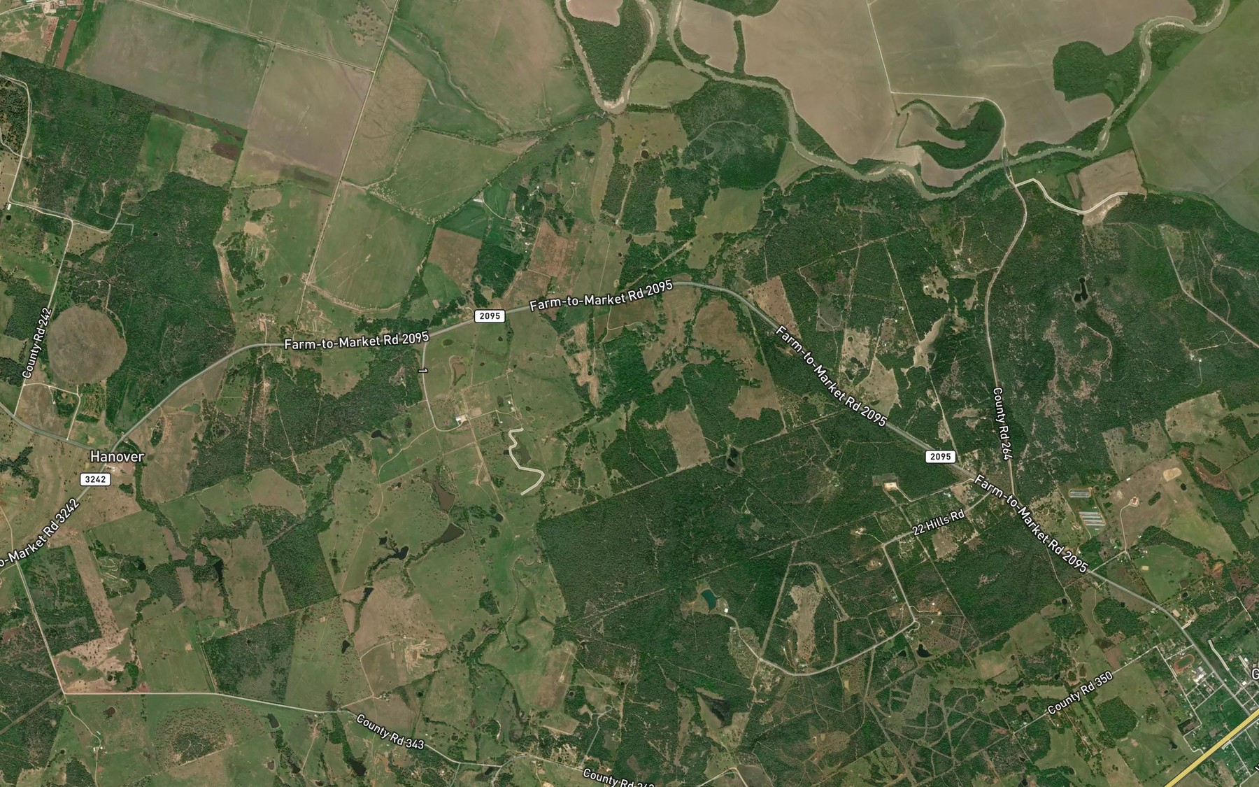 Satellite map of the Alligator Creek