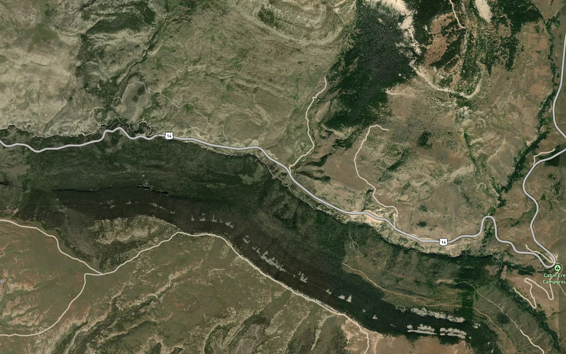Satellite map of the Grouse Creek