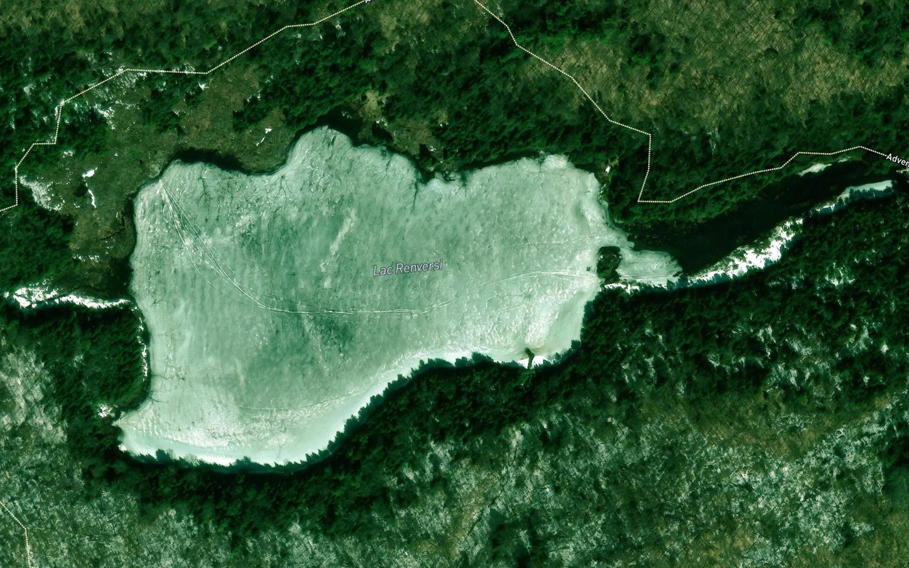 Satellite map of the Lac Renversi