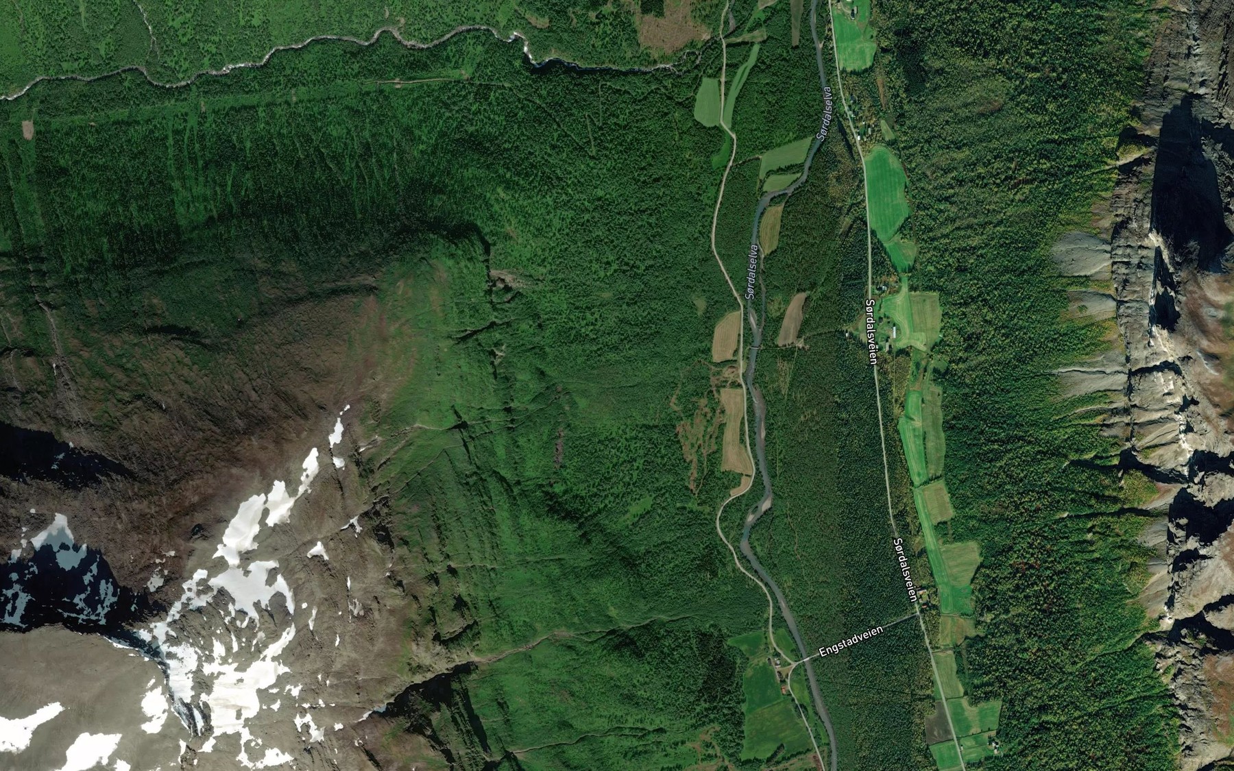 Satellite map of the Slettbekken