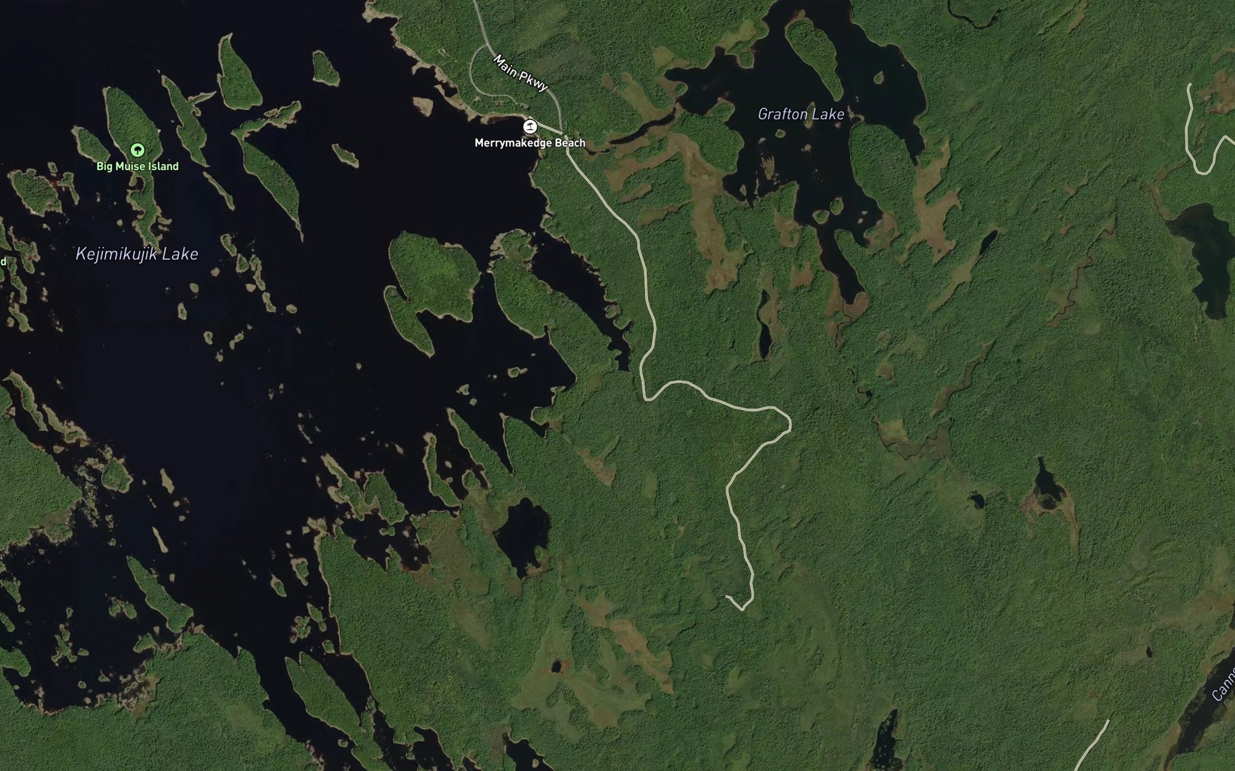 Satellite map of the Mill Bay