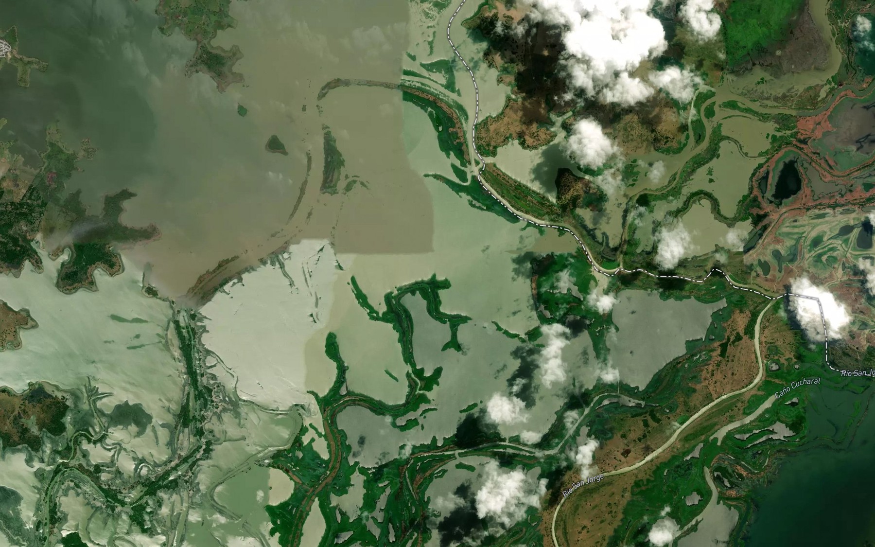Satellite map of the Cienaga El Roble