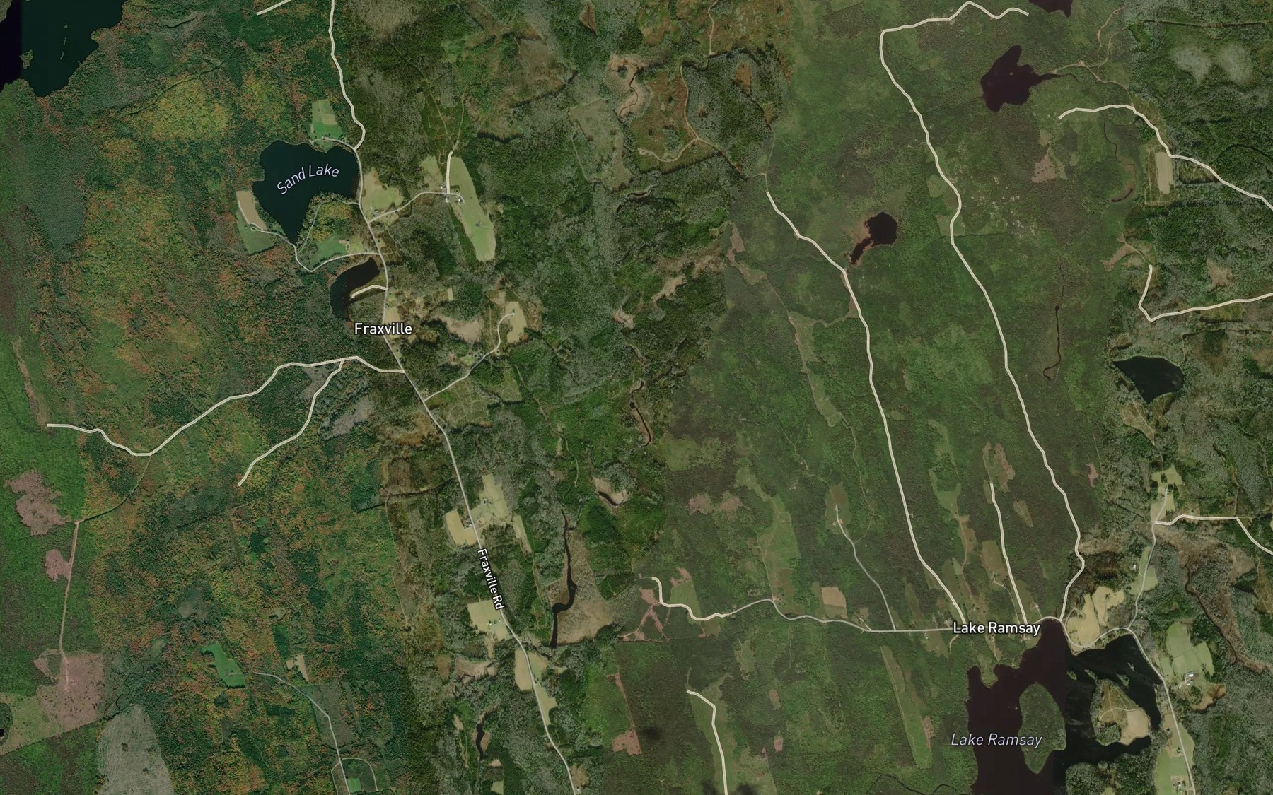 Satellite map of the Muddy Lake Brook
