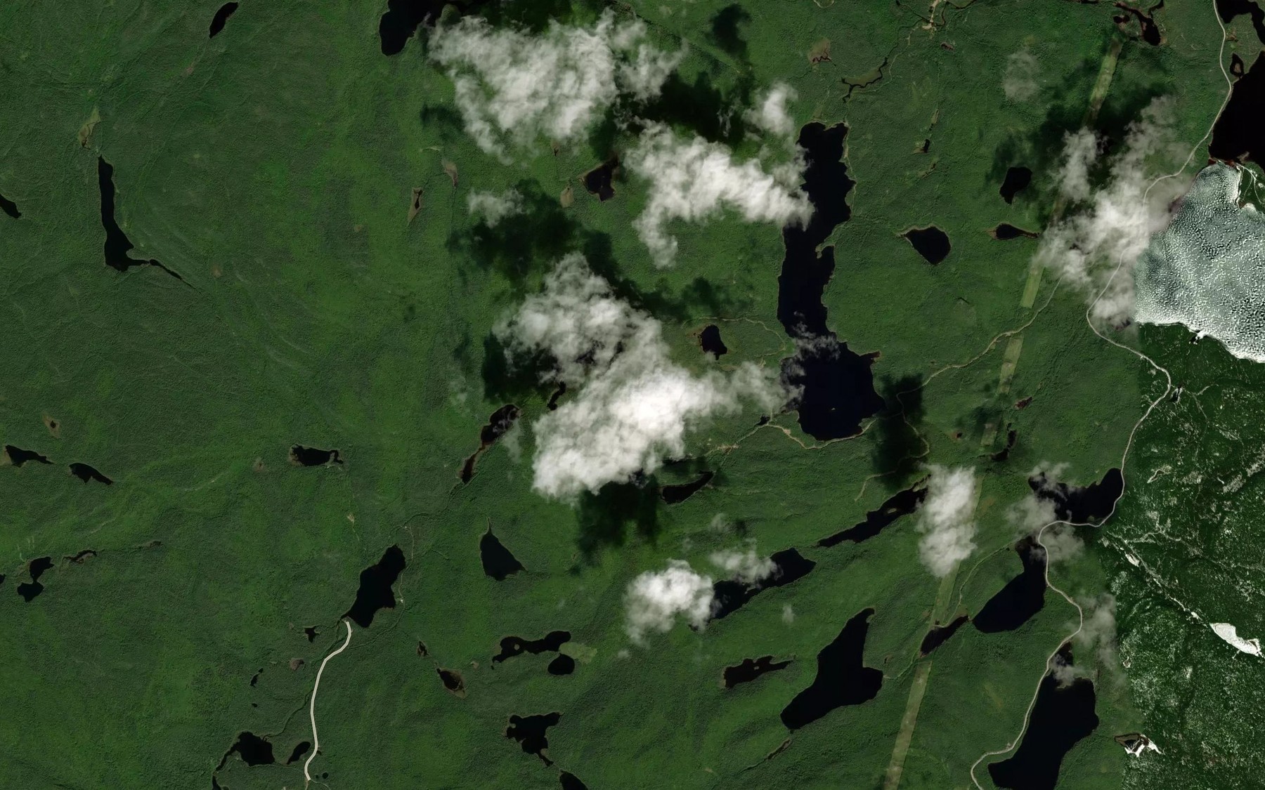 Satellite map of the Lacs en V