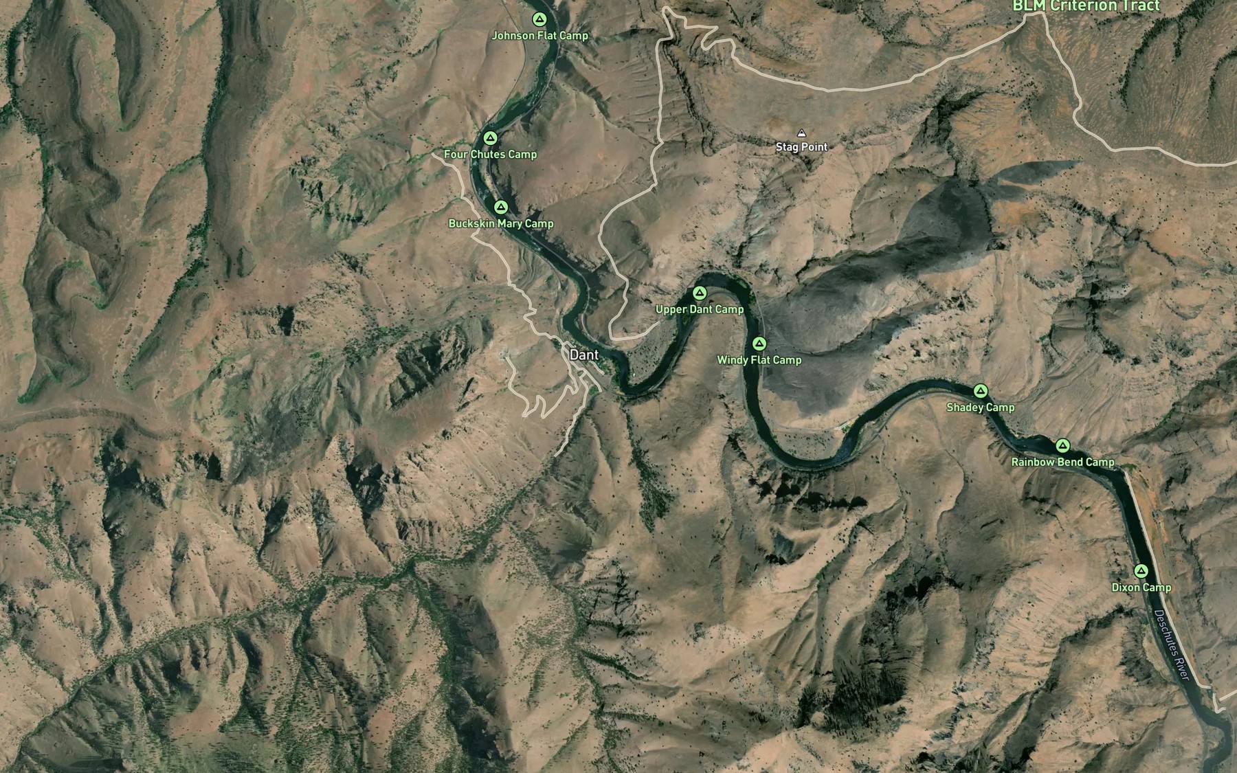 Satellite map of the Eagle Creek