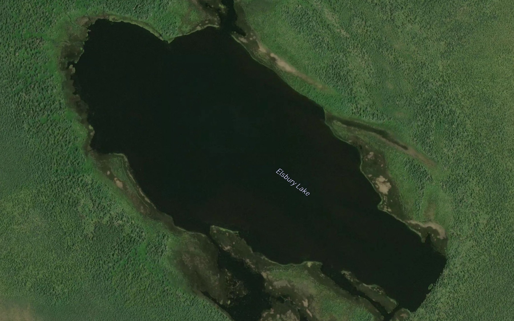 Satellite map of the Elsbury Lake
