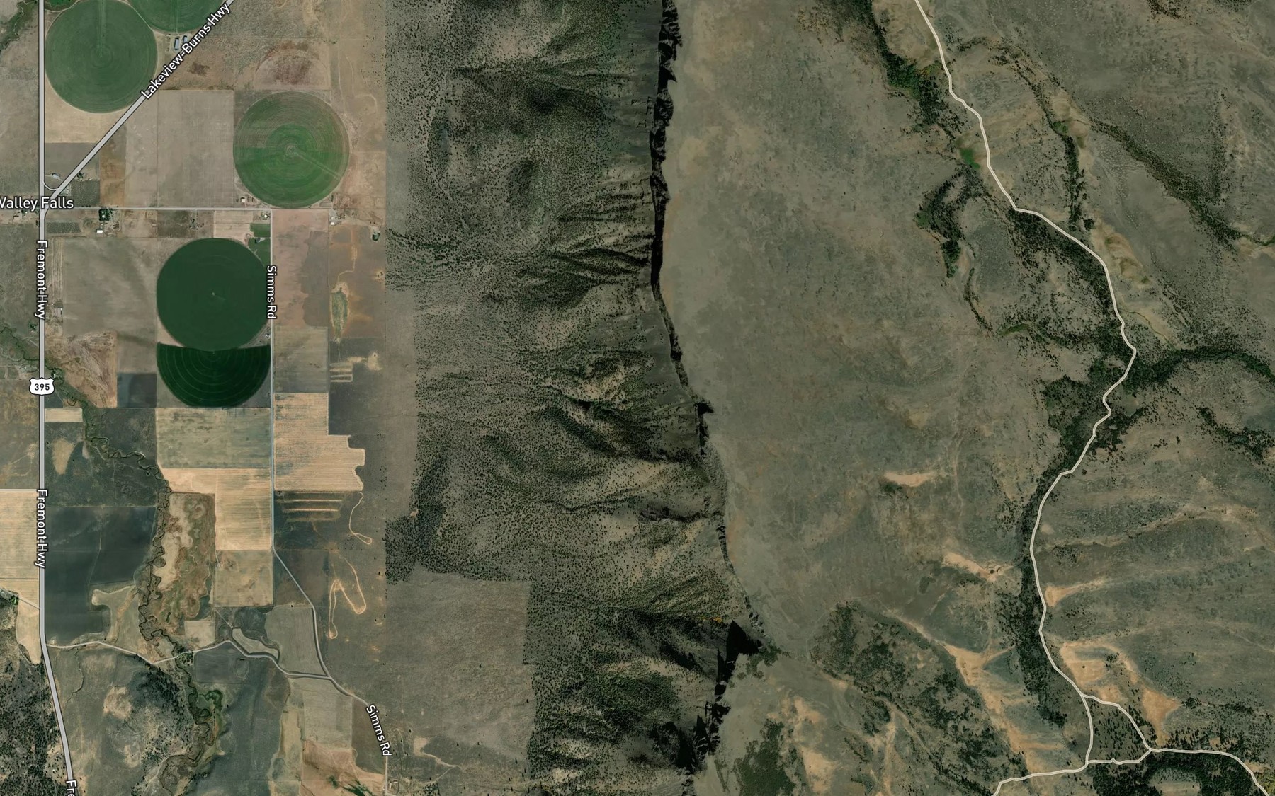 Satellite map of the Pine Spring
