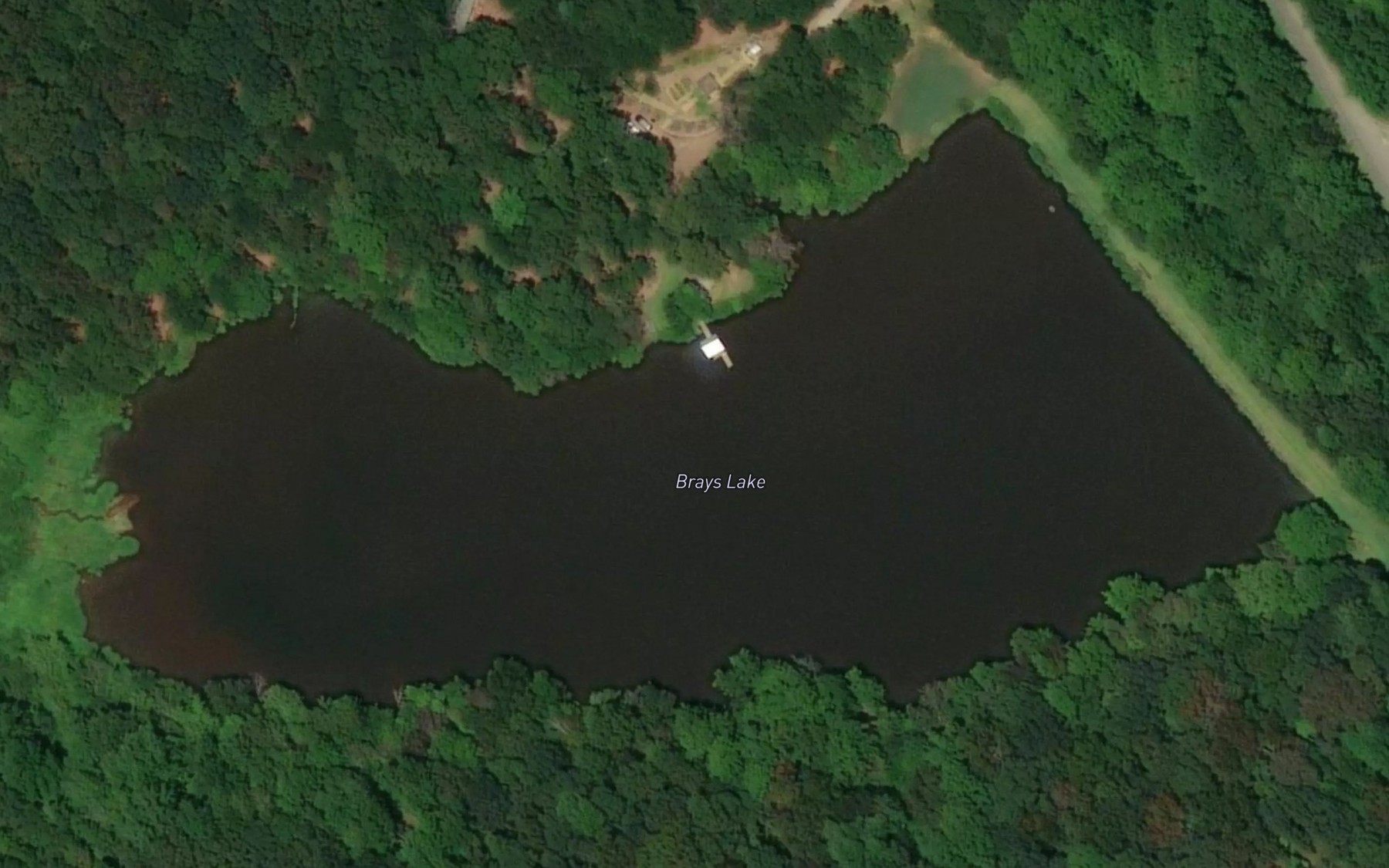 Satellite map of the Brays Lake
