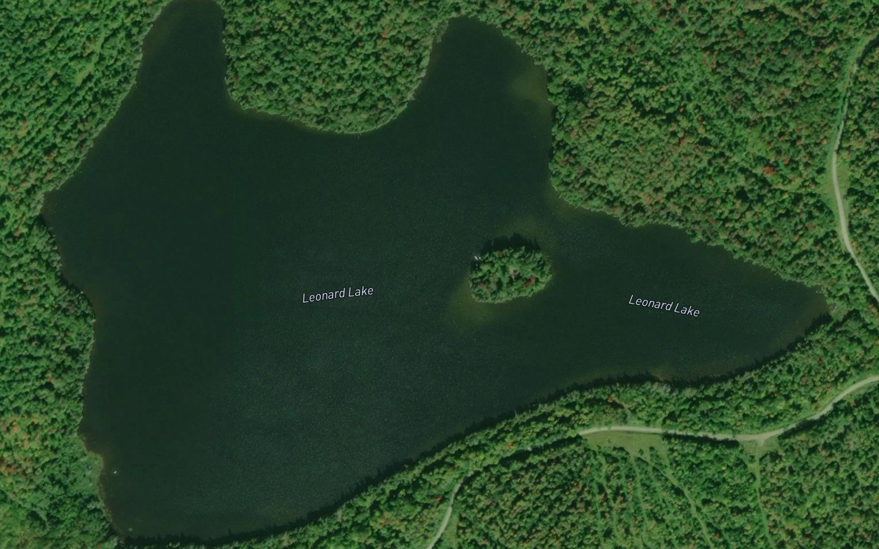 Satellite map of the Leonard Lake