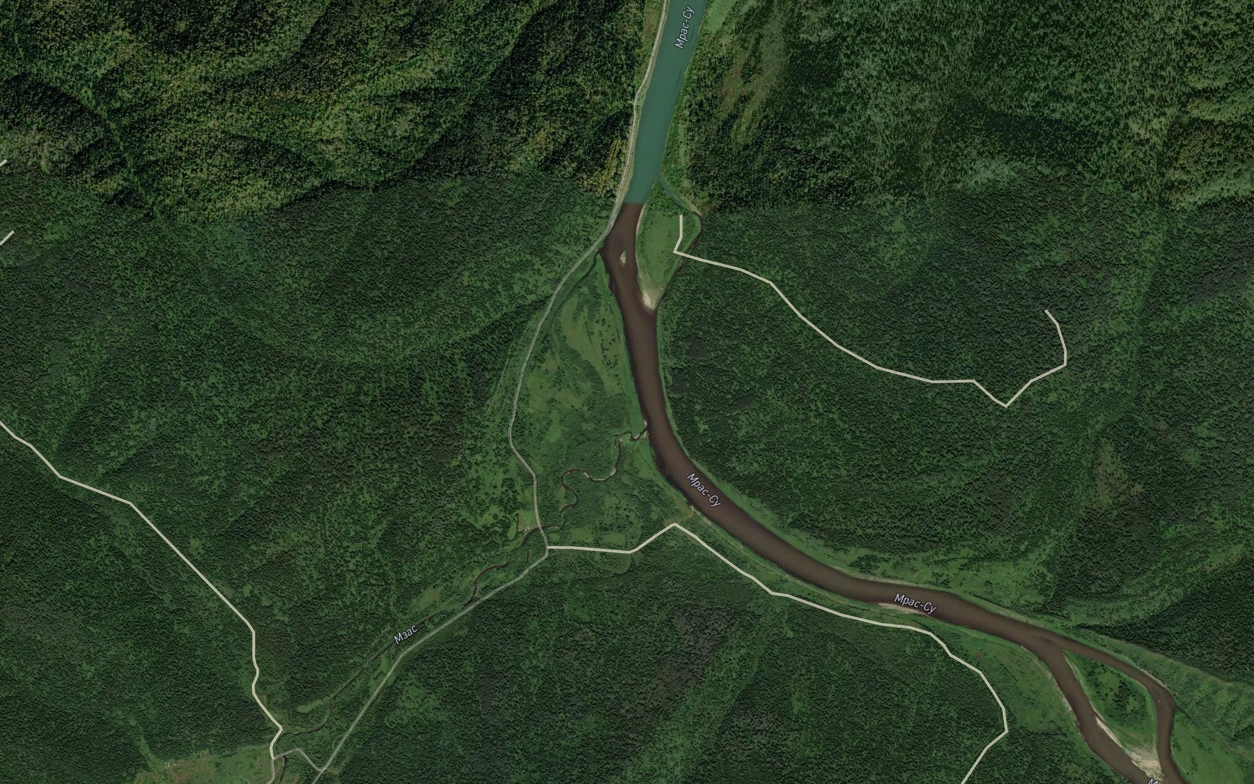 Satellite map of the Mzas
