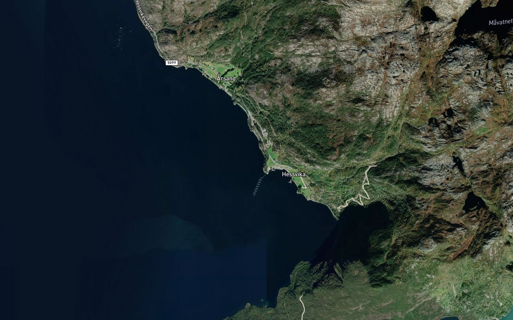 Satellite map of the Bjollevika