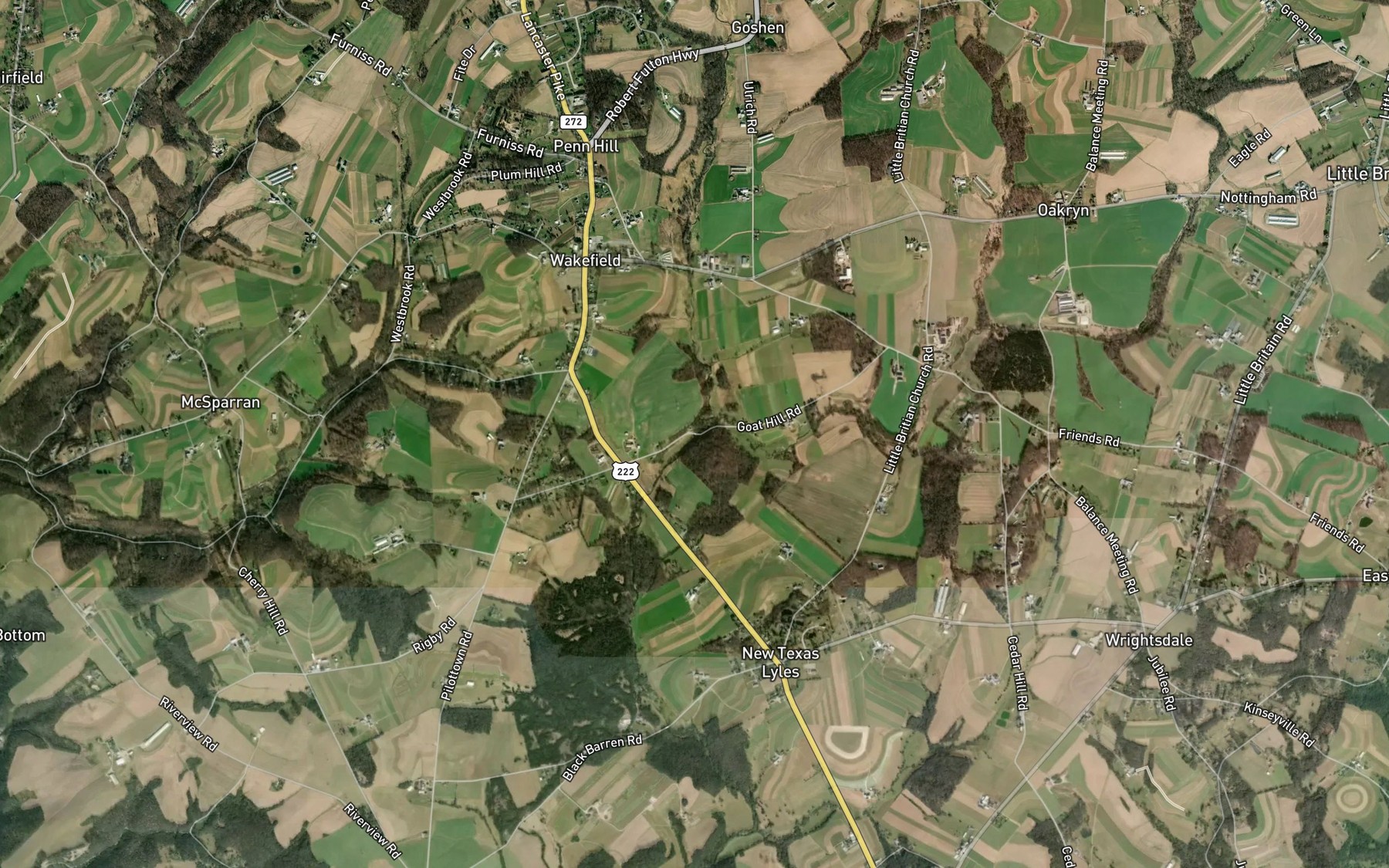 Satellite map of the Little Conowingo Creek