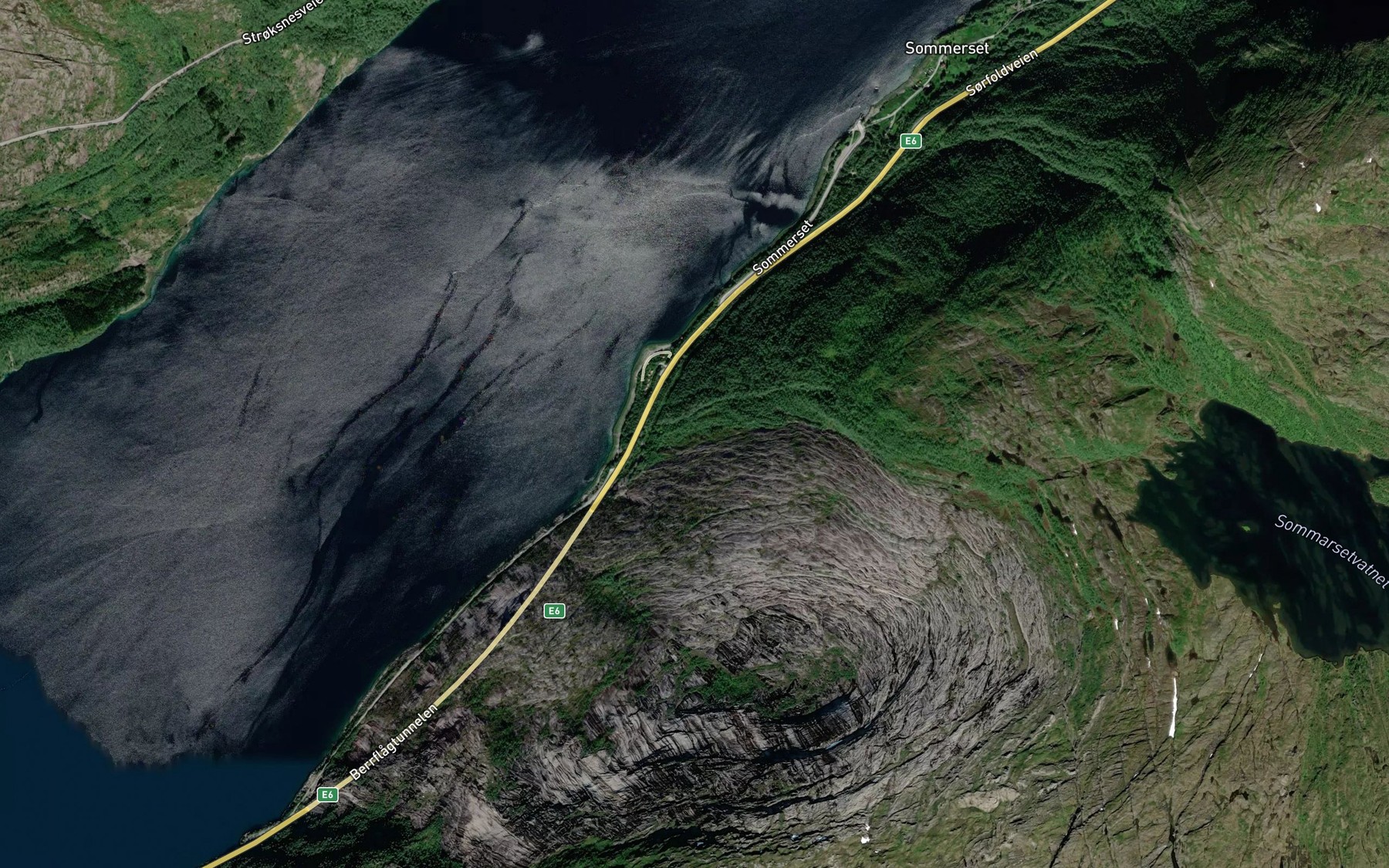 Satellite map of the Flogelva,indre