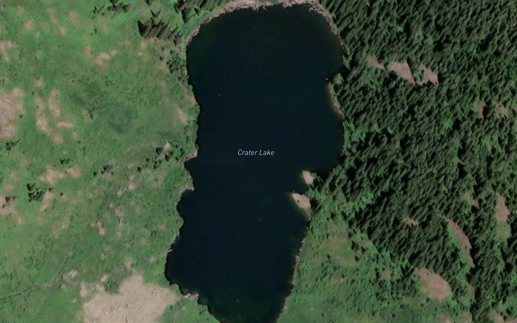 Satellite map of the Crater Lake