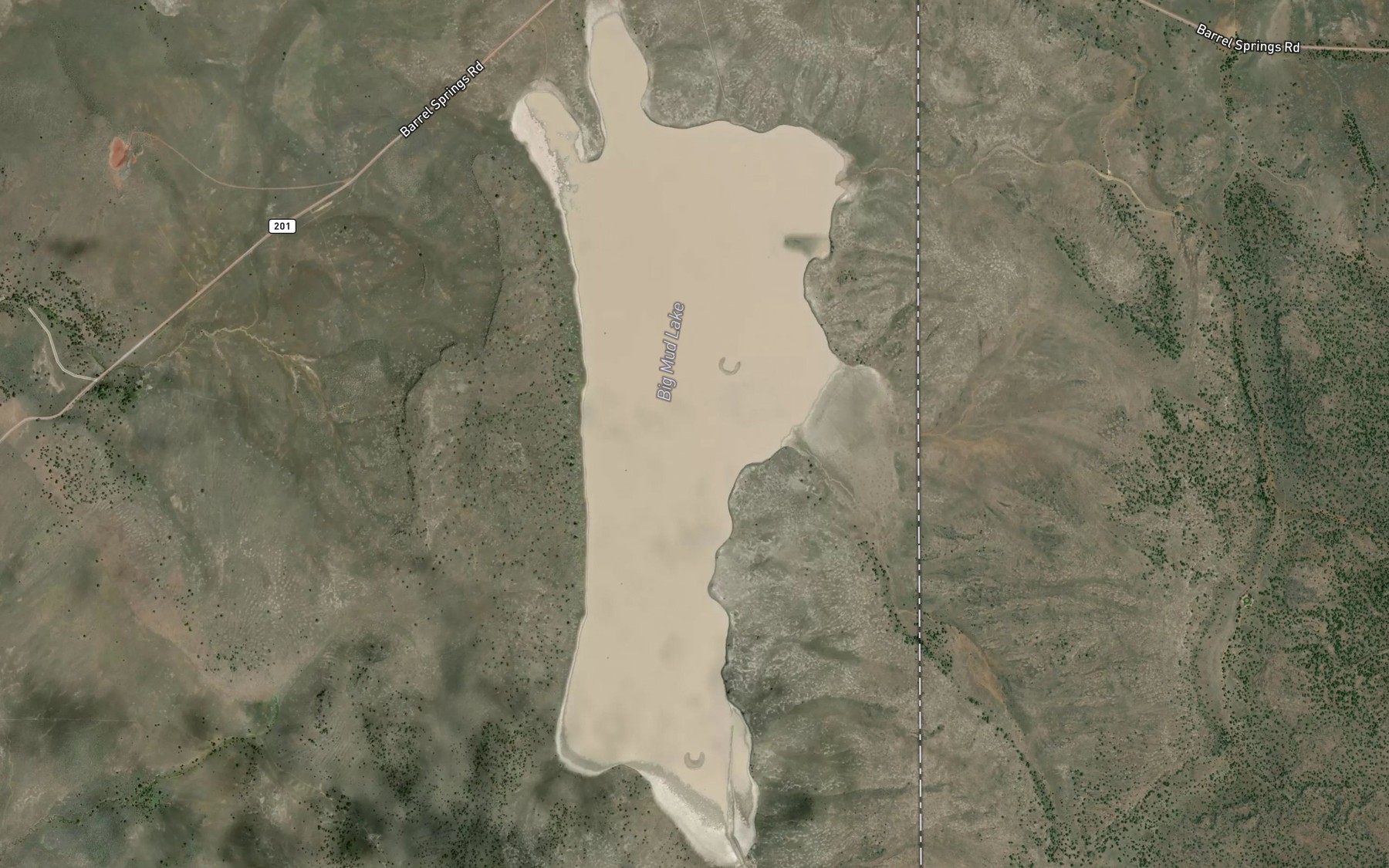 Satellite map of the Big Mud Lake