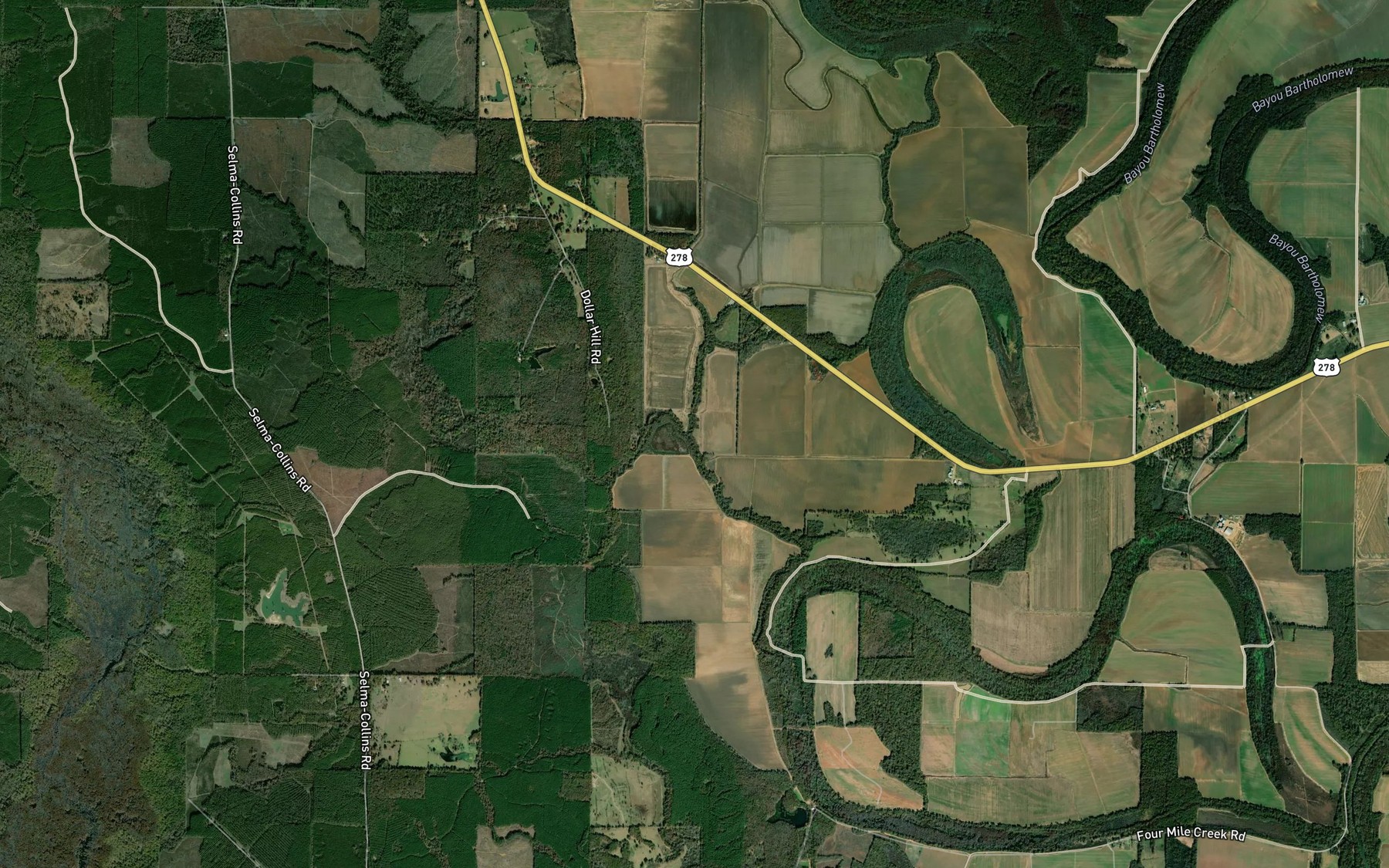 Satellite map of the Mills Creek