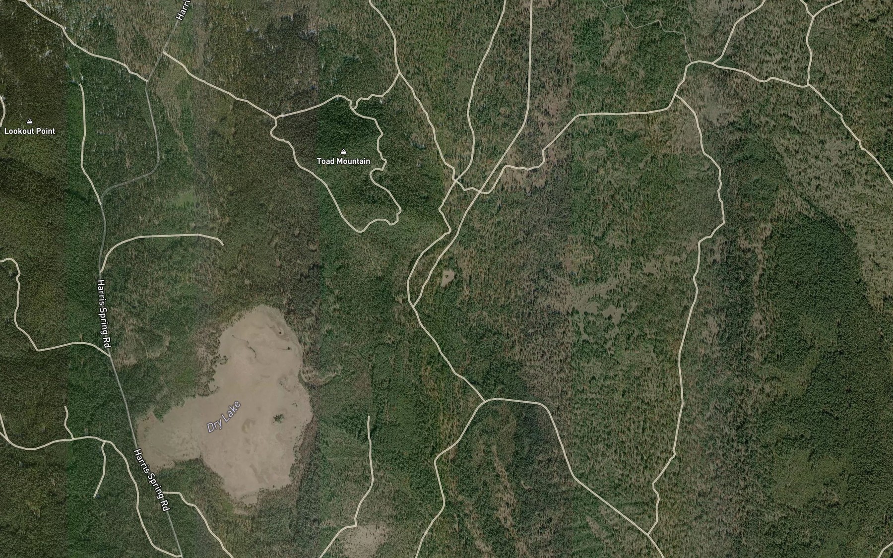 Satellite map of the Toad Lake