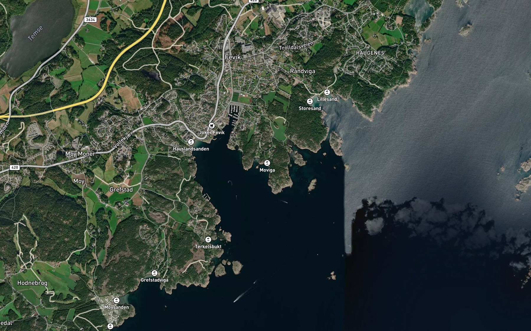 Satellite map of the Moviga