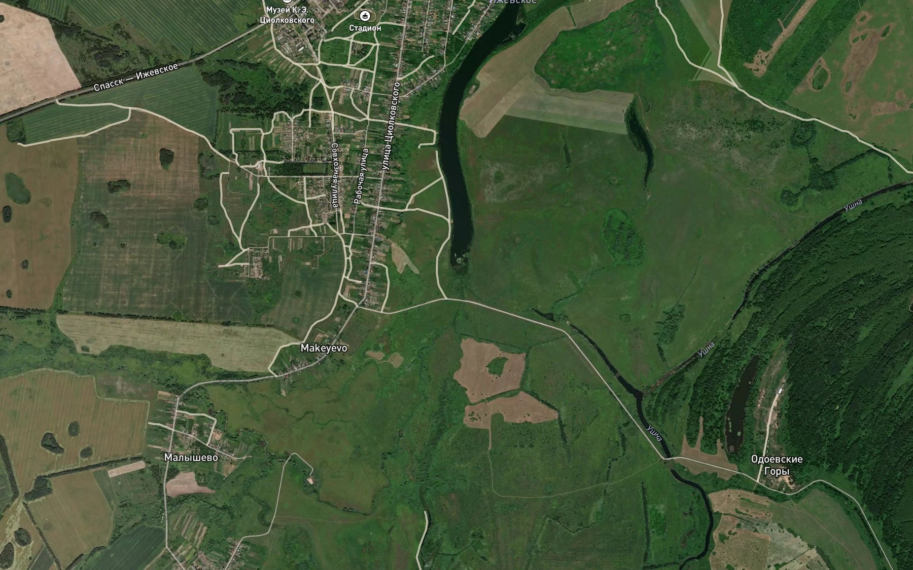 Satellite map of the Shtyga