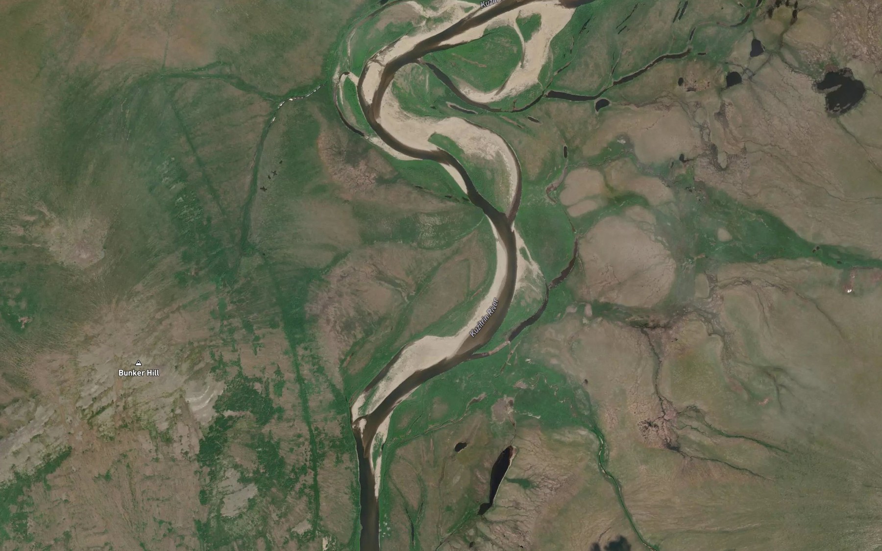 Satellite map of the Carrigan Creek