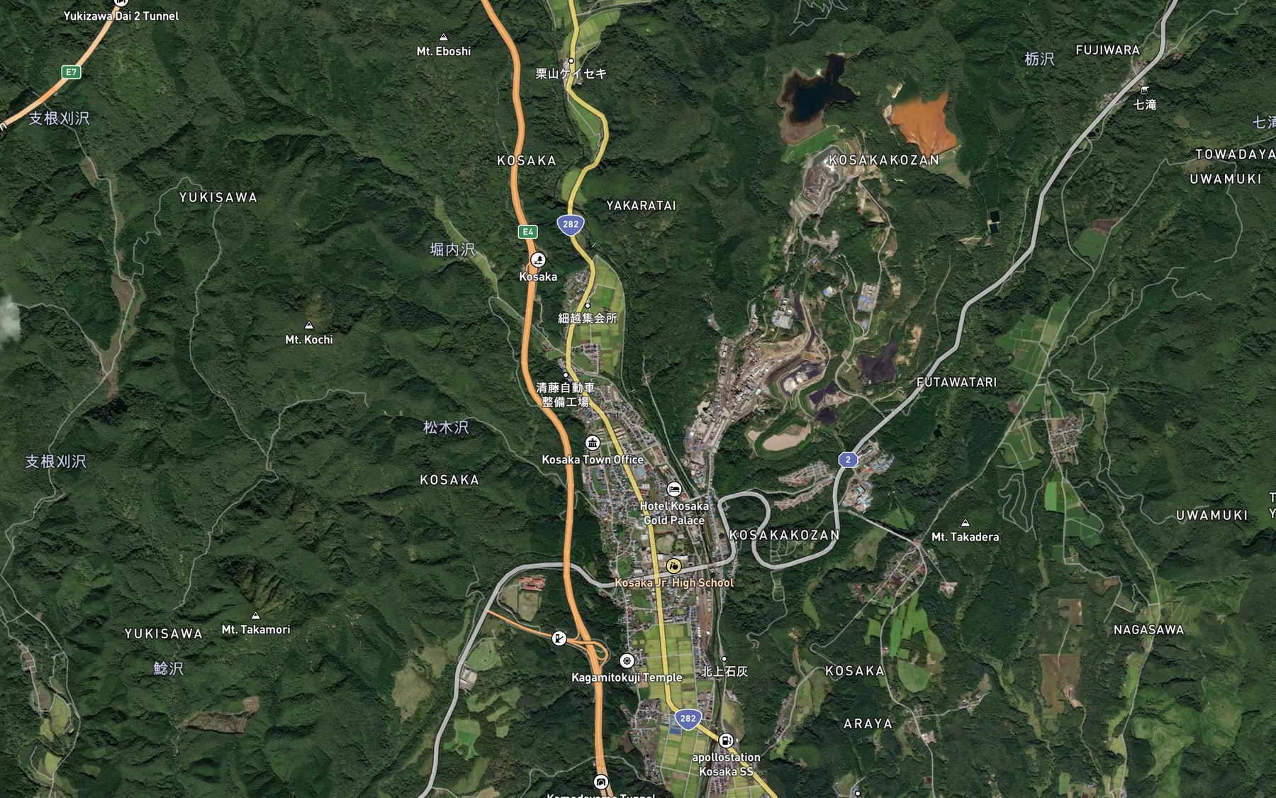 Satellite map of the Horinai Zawa