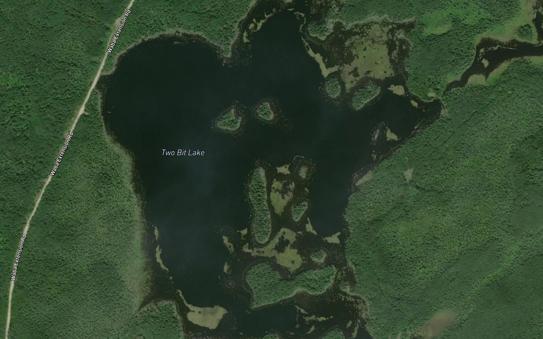 Satellite map of the Two Bit Lake