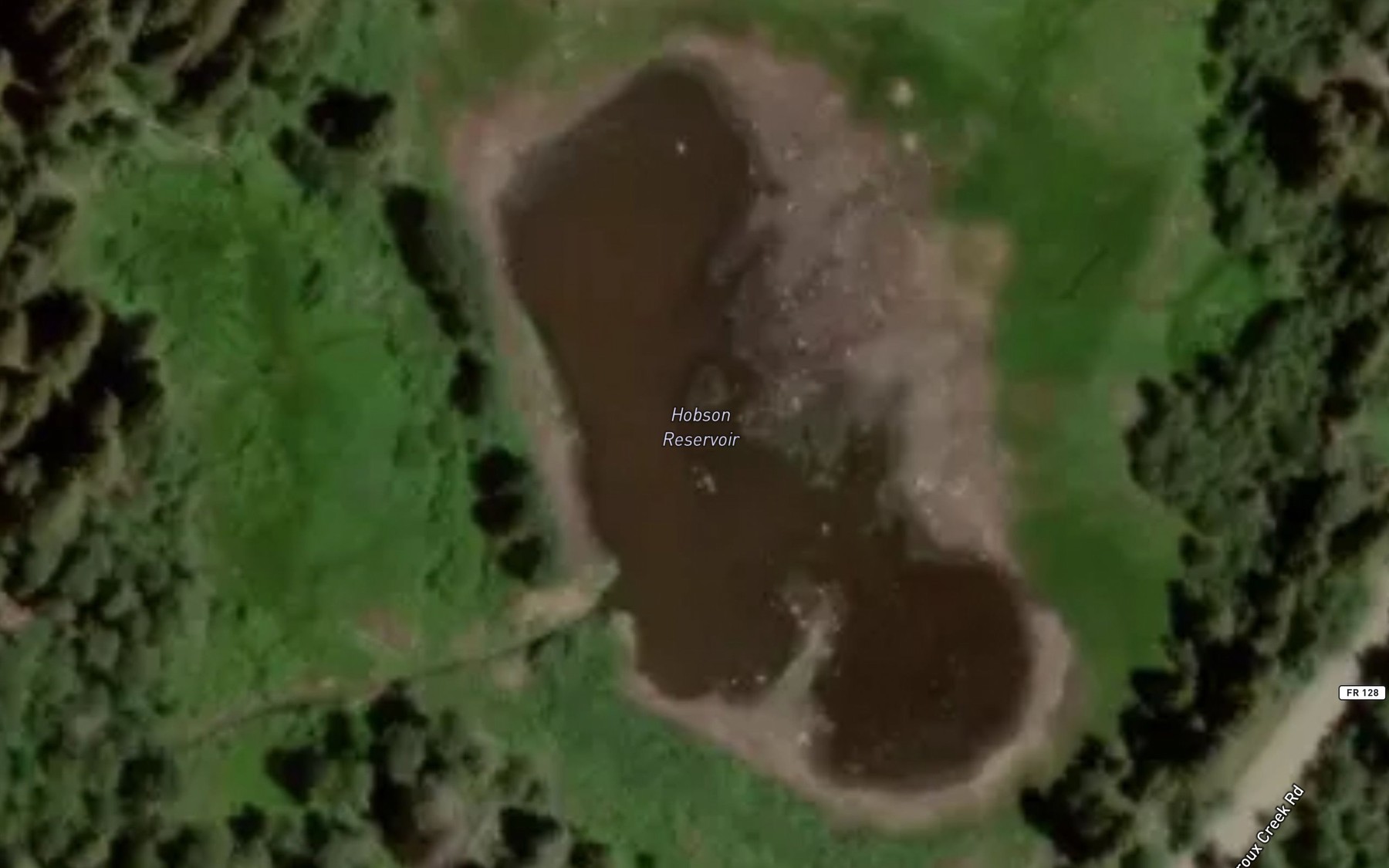 Satellite map of the Hobson Reservoir