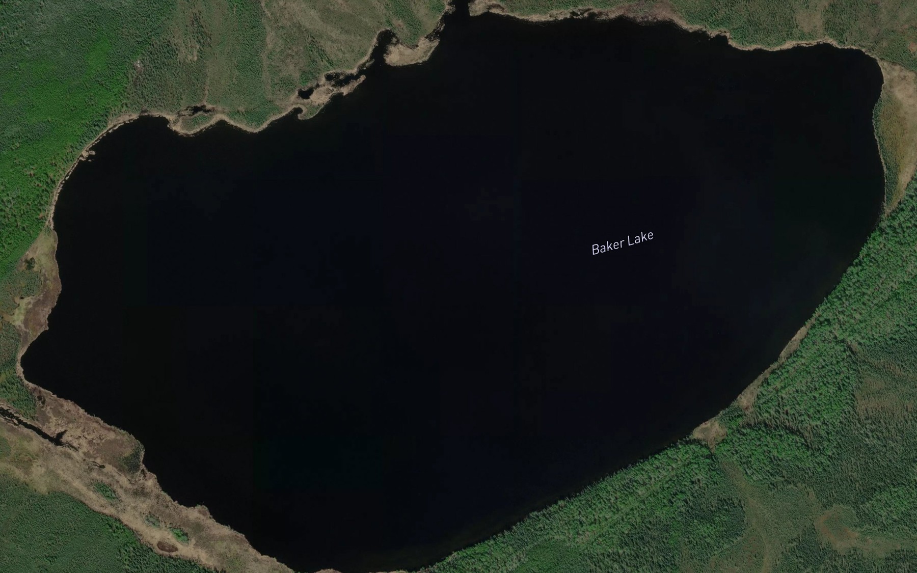 Satellite map of the Baker Lake