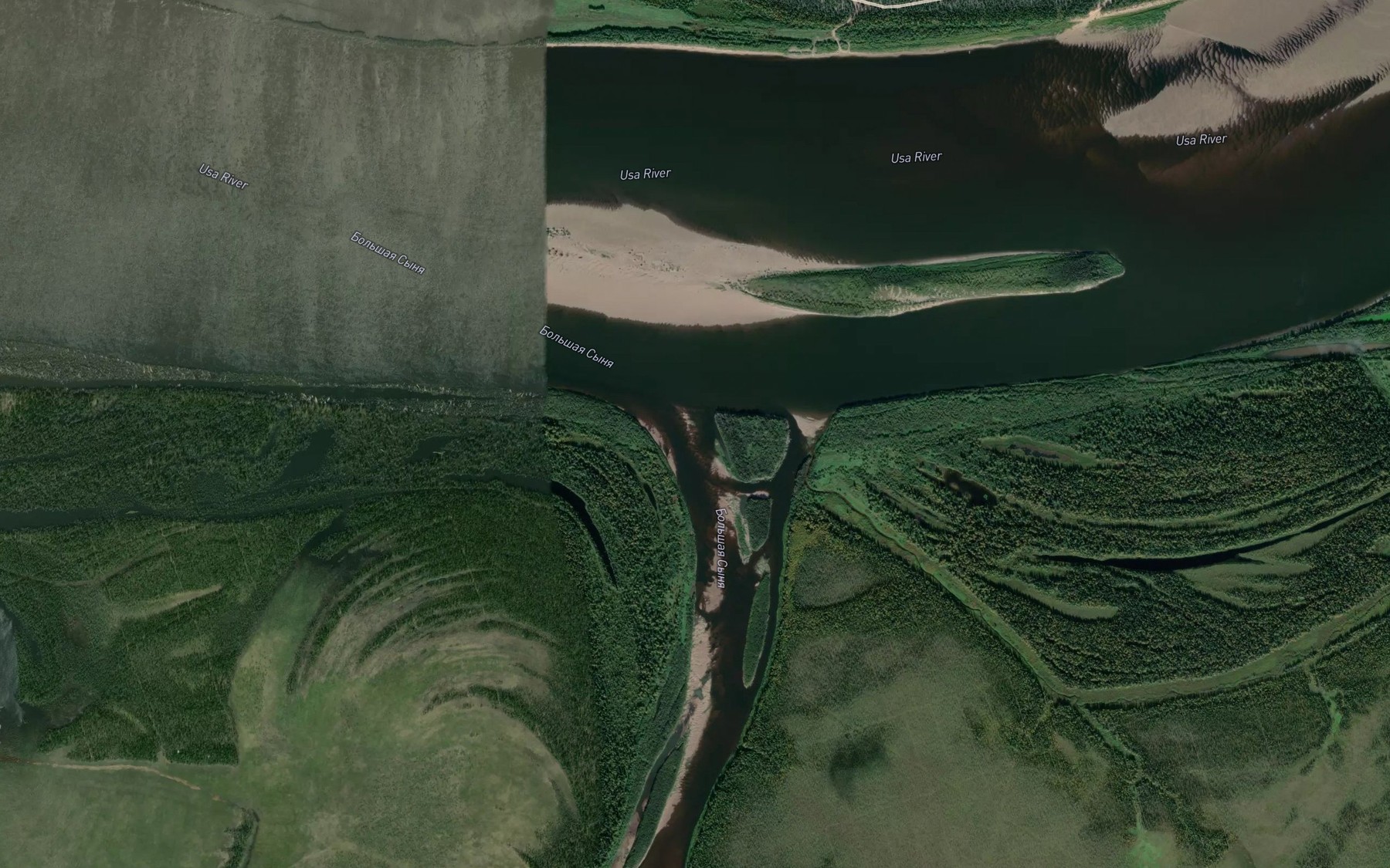 Satellite map of the Bol'shaya Synya