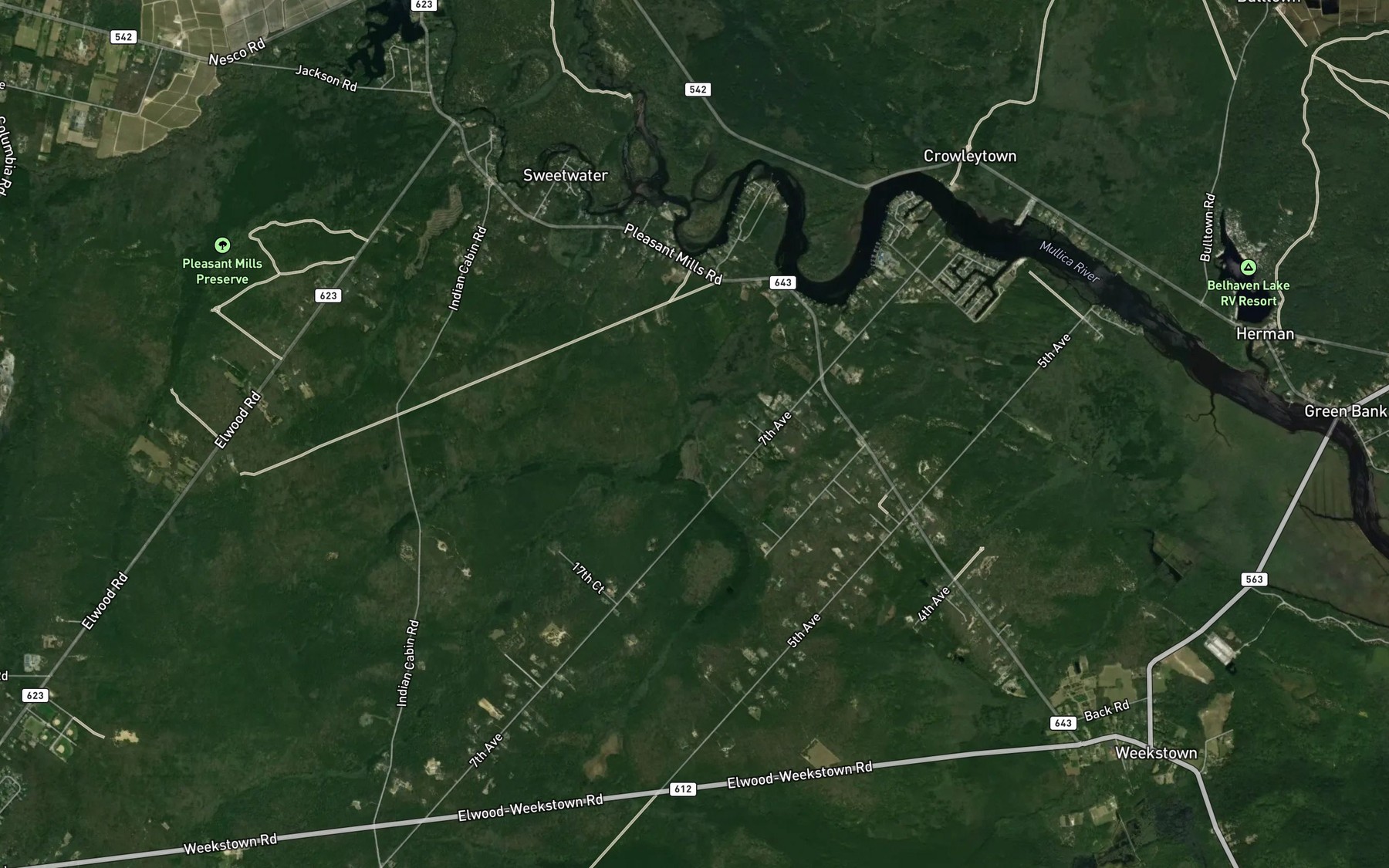 Satellite map of the First Branch