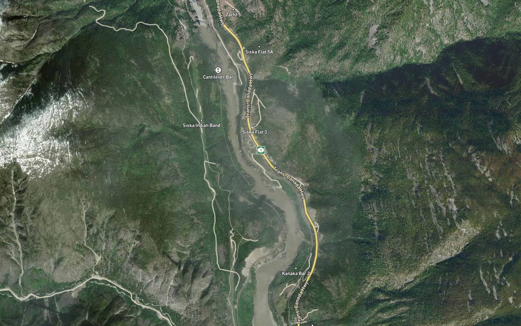 Satellite map of the Piglog Creek