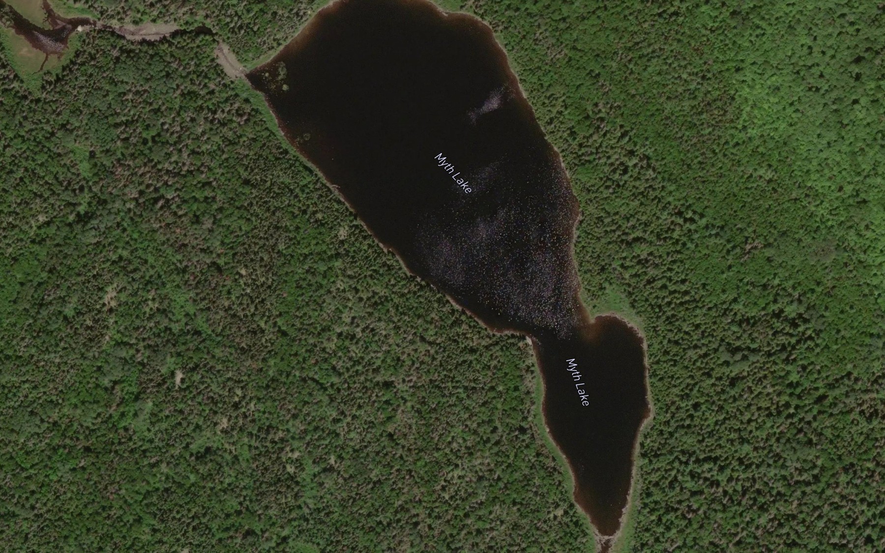 Satellite map of the Myth Lake