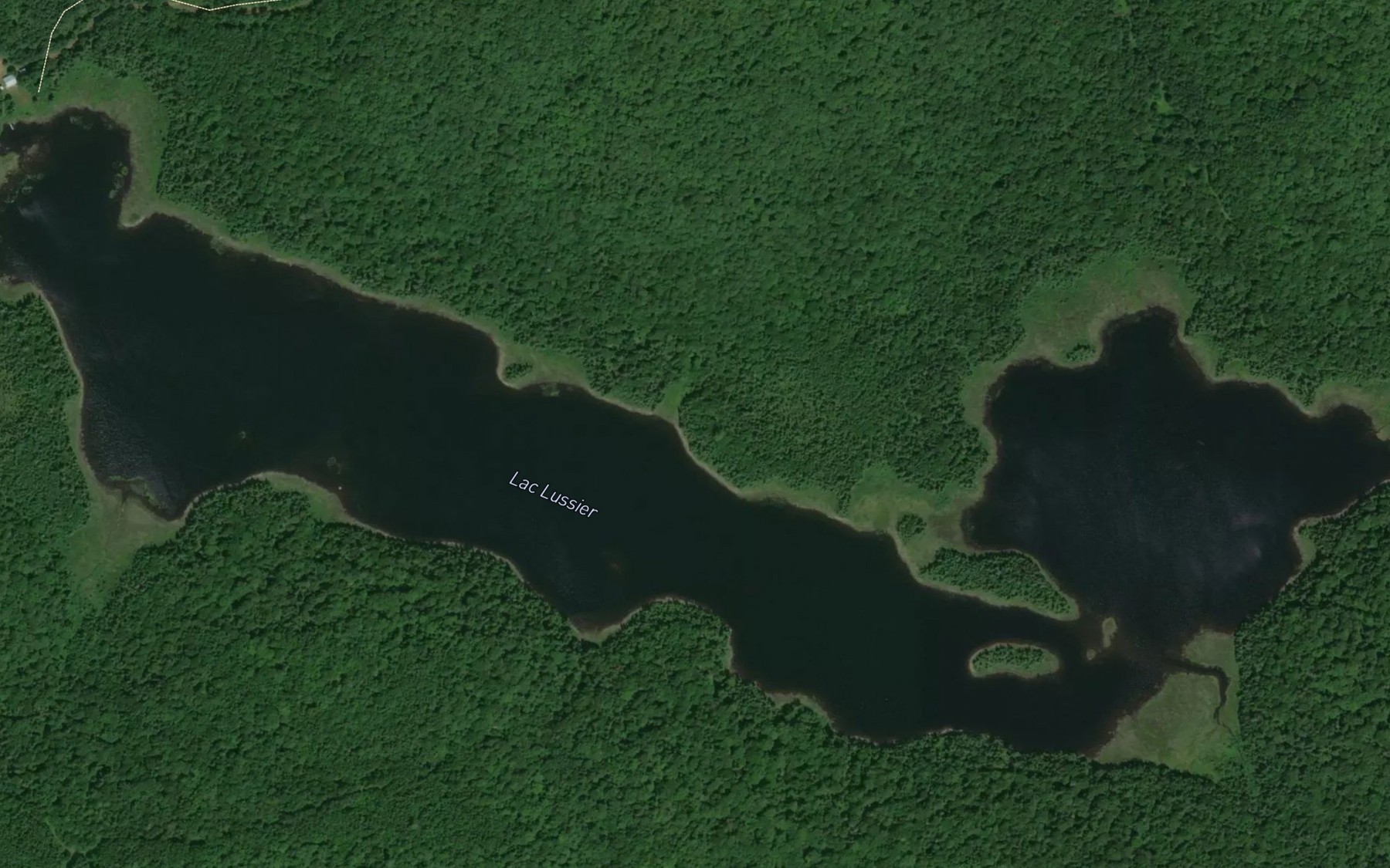Satellite map of the Lac Lussier