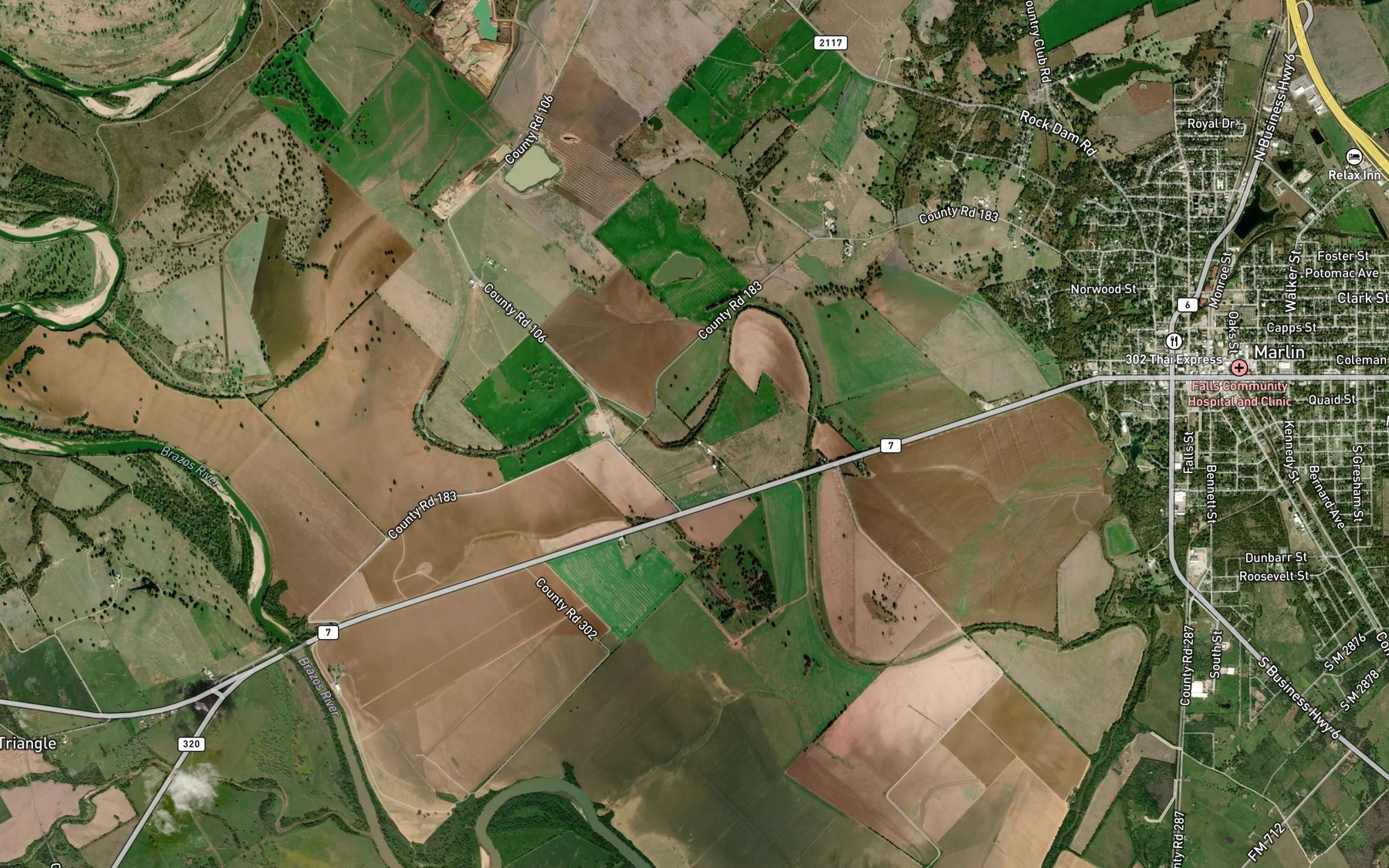 Satellite map of the McCullough Slough