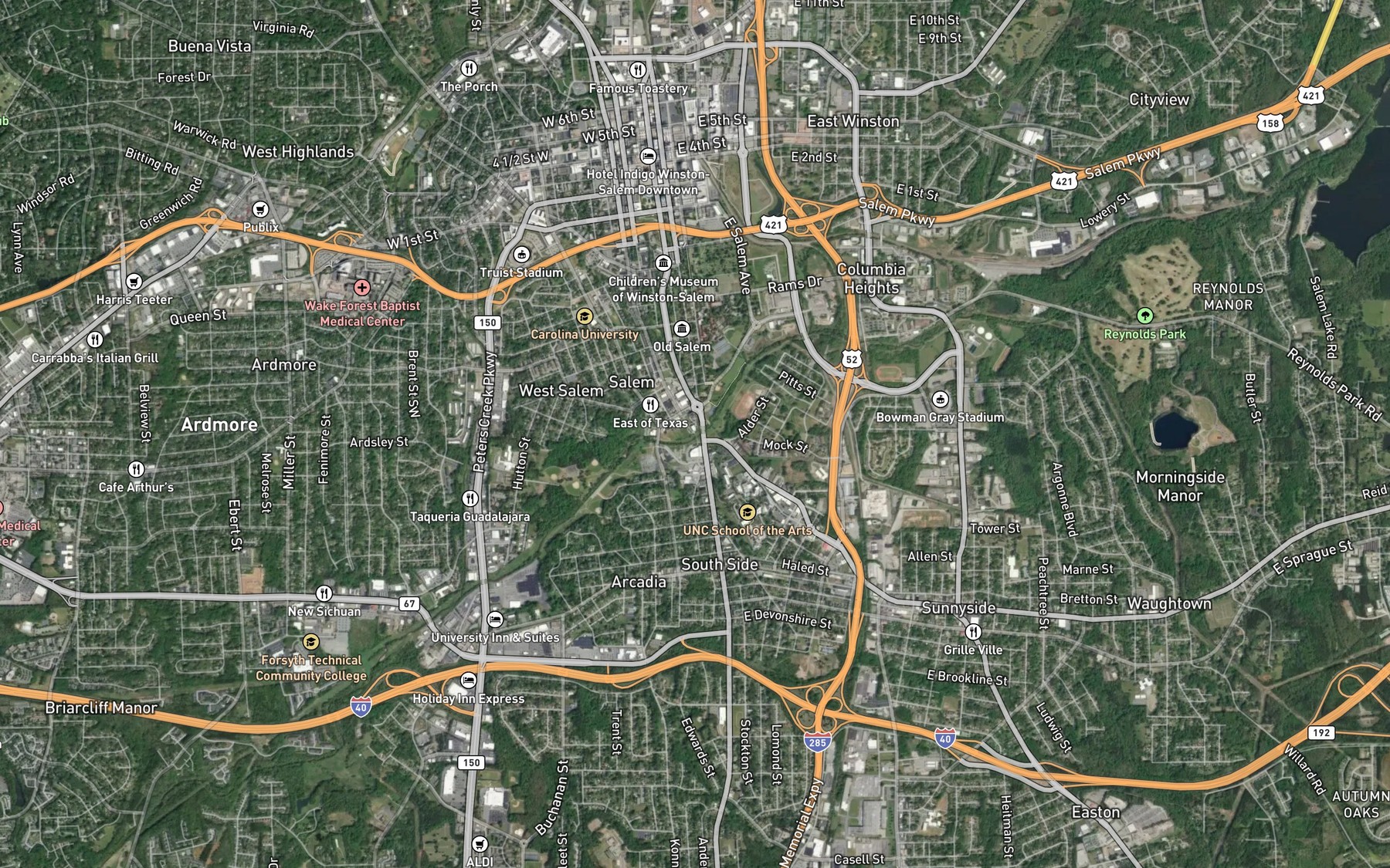 Satellite map of the Tar Branch