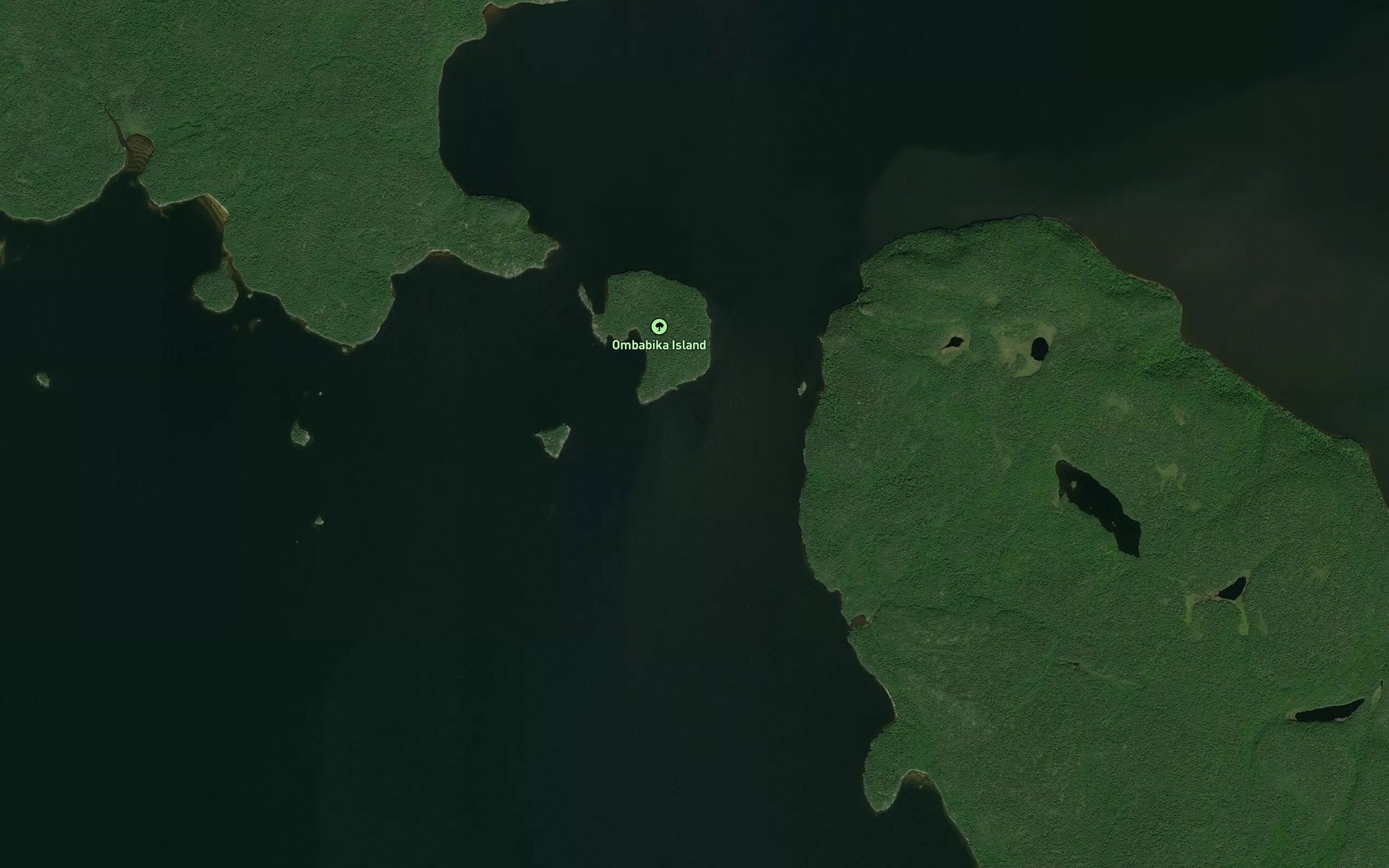 Satellite map of the Ombabika Narrows