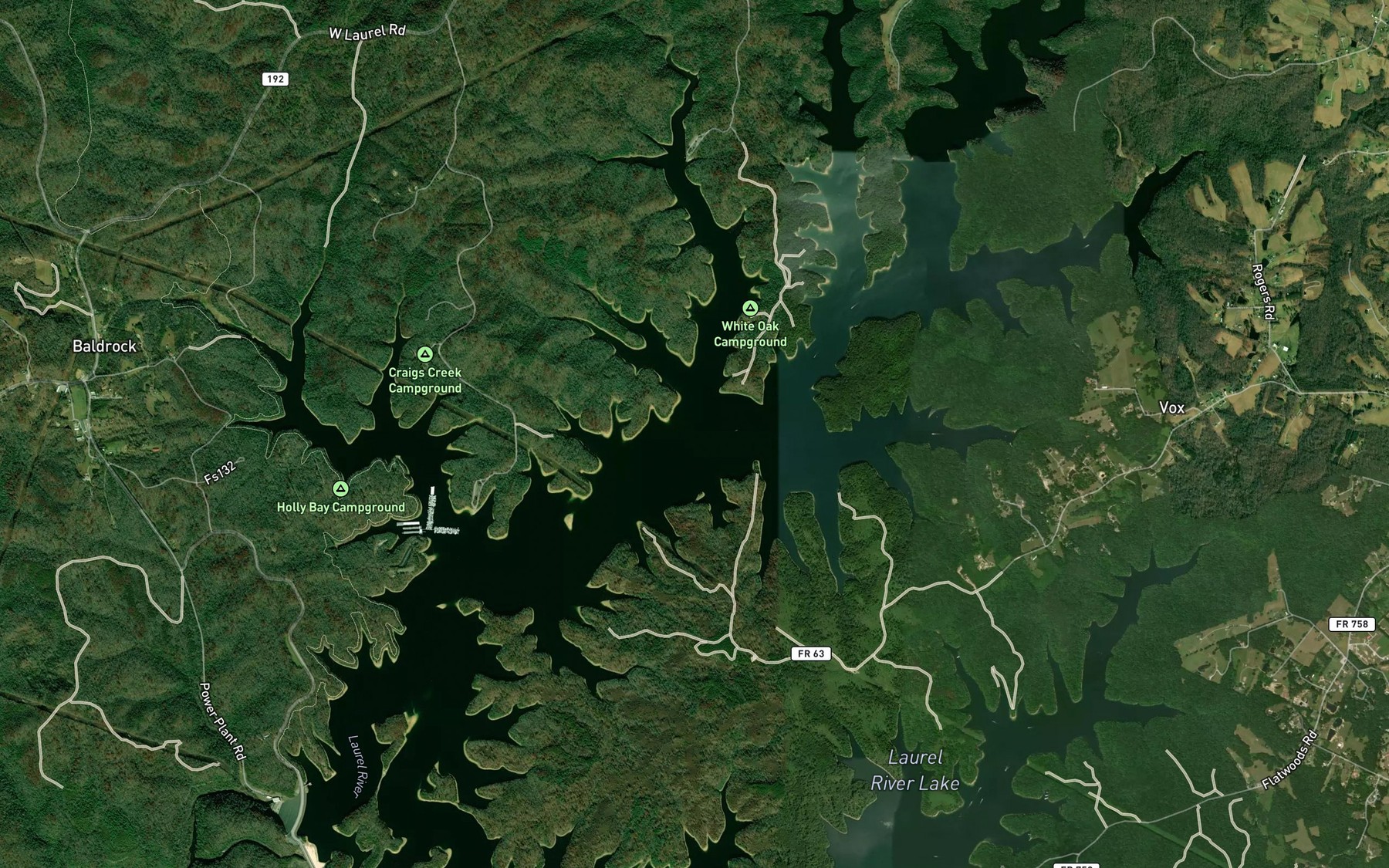 Satellite map of the Marsh Branch