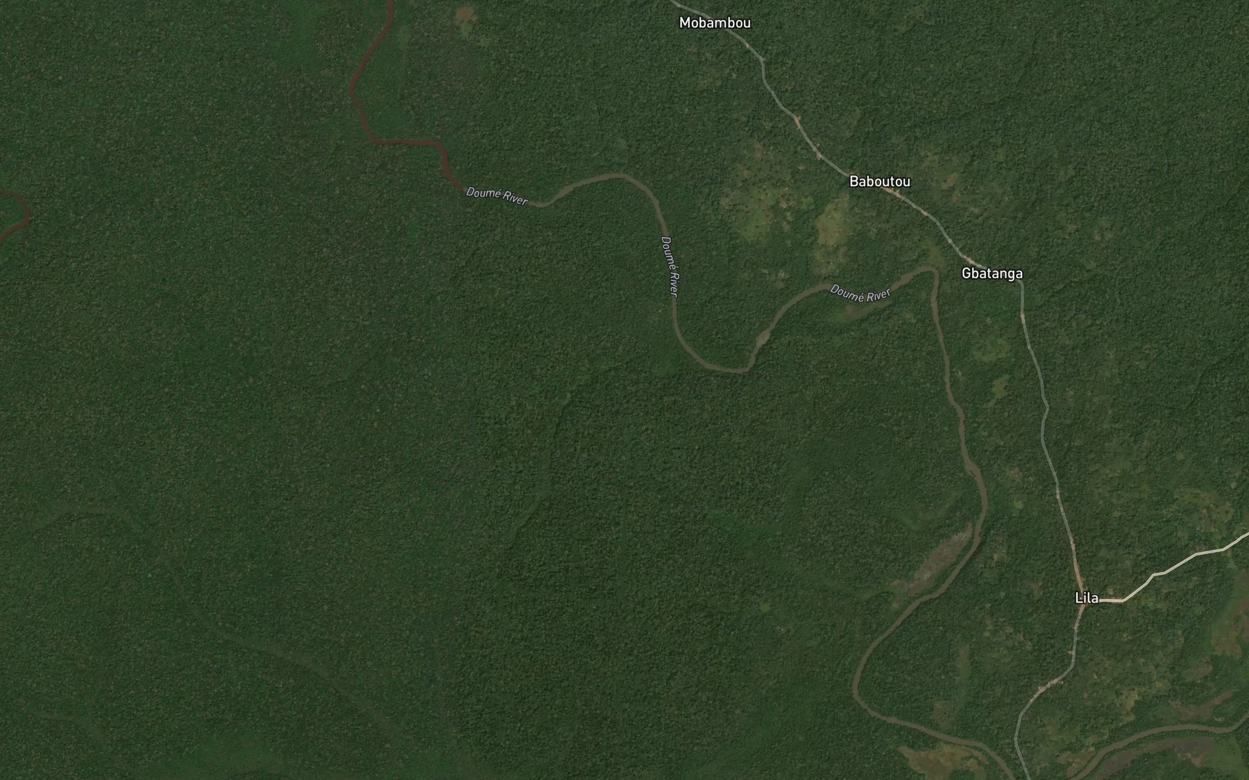 Satellite map of the Amumuno