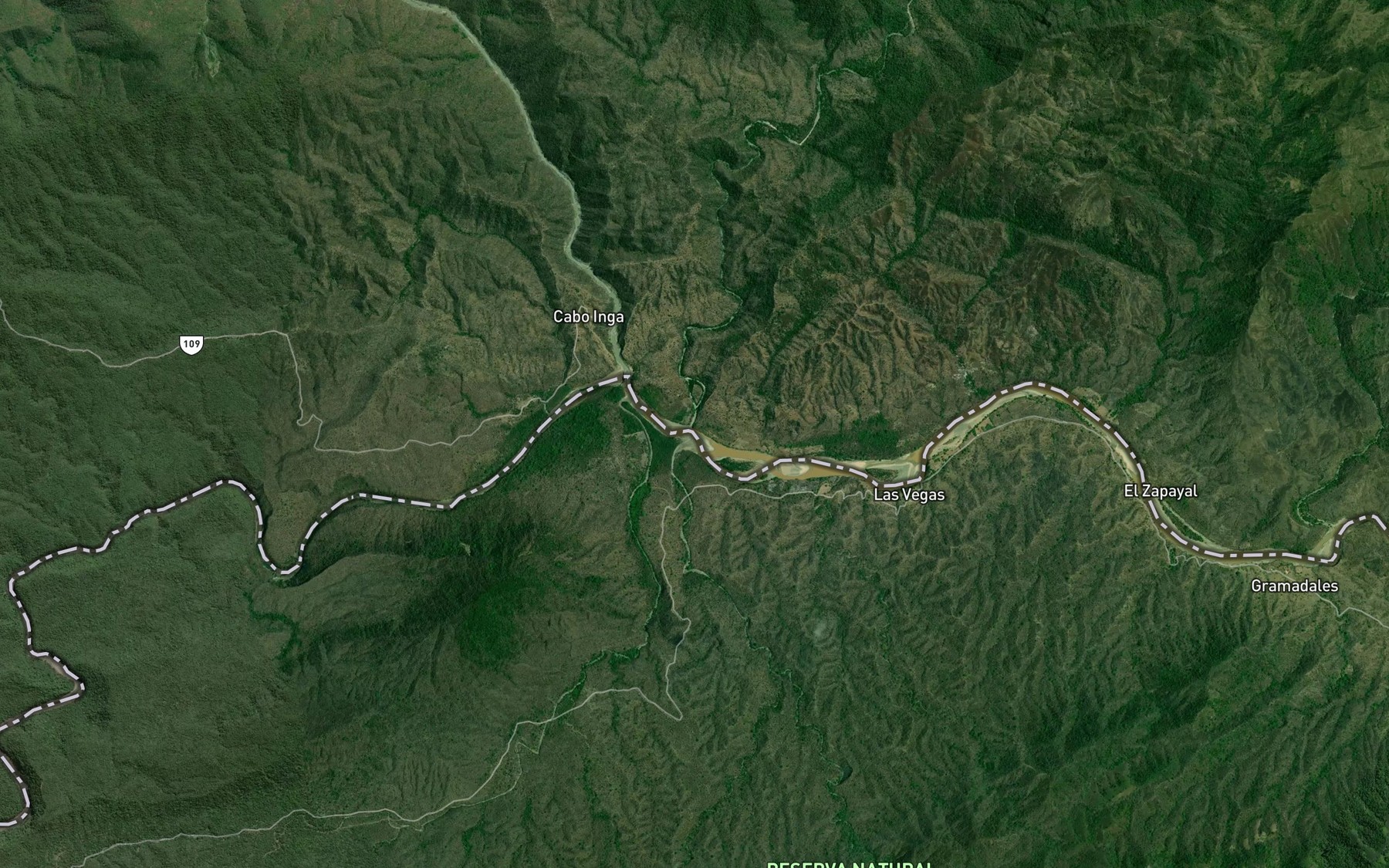 Satellite map of the Quebrada Don Pablo