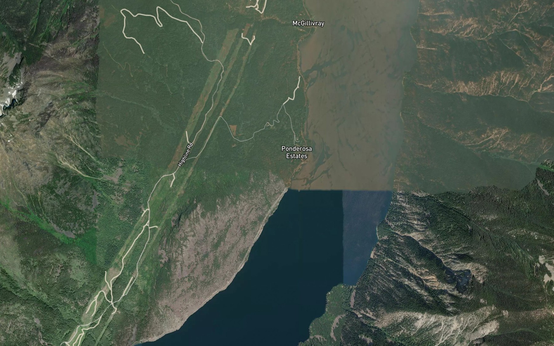 Satellite map of the Mellott Creek