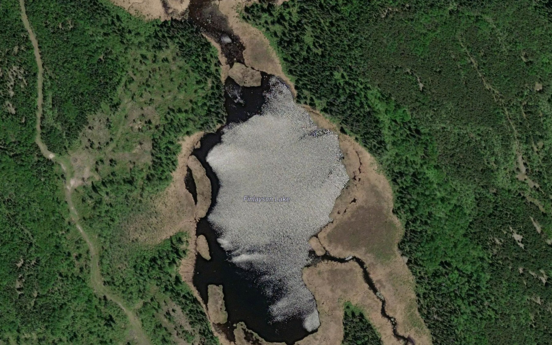 Satellite map of the Finlayson Lake