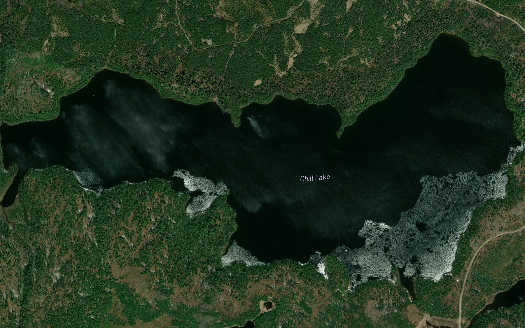 Satellite map of the Chill Lake