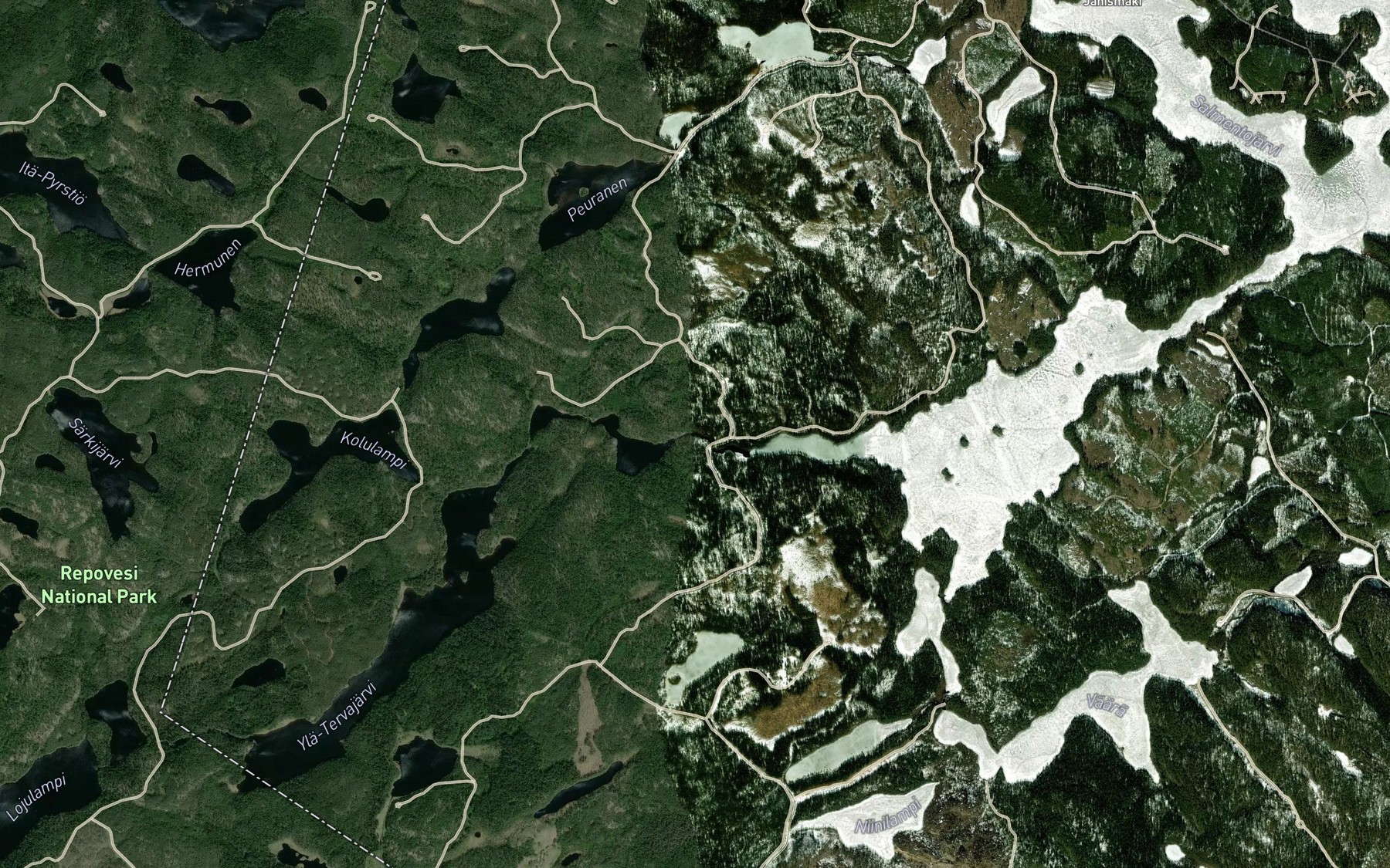 Satellite map of the Kaljunkoski