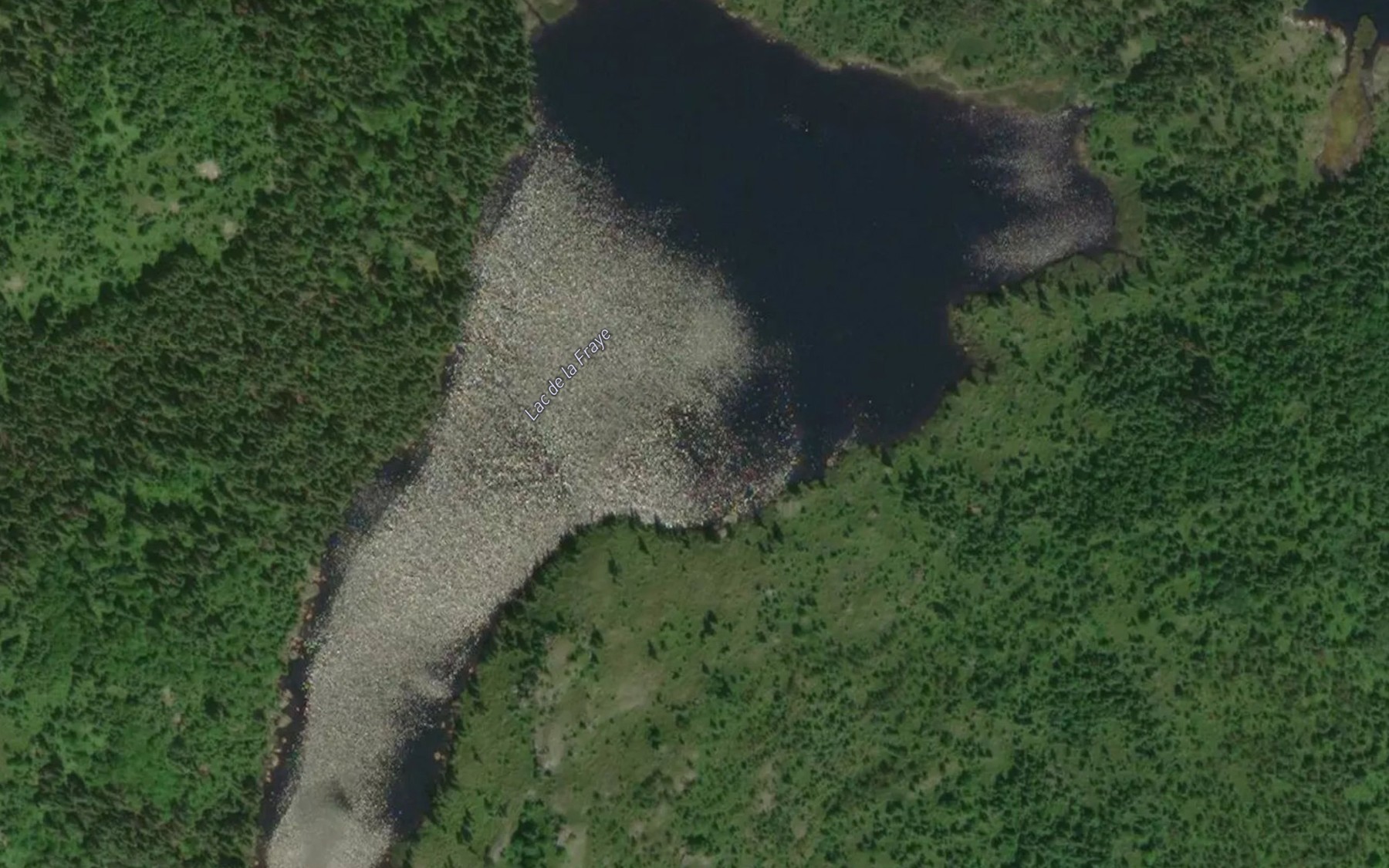 Satellite map of the Lac de la Fraye